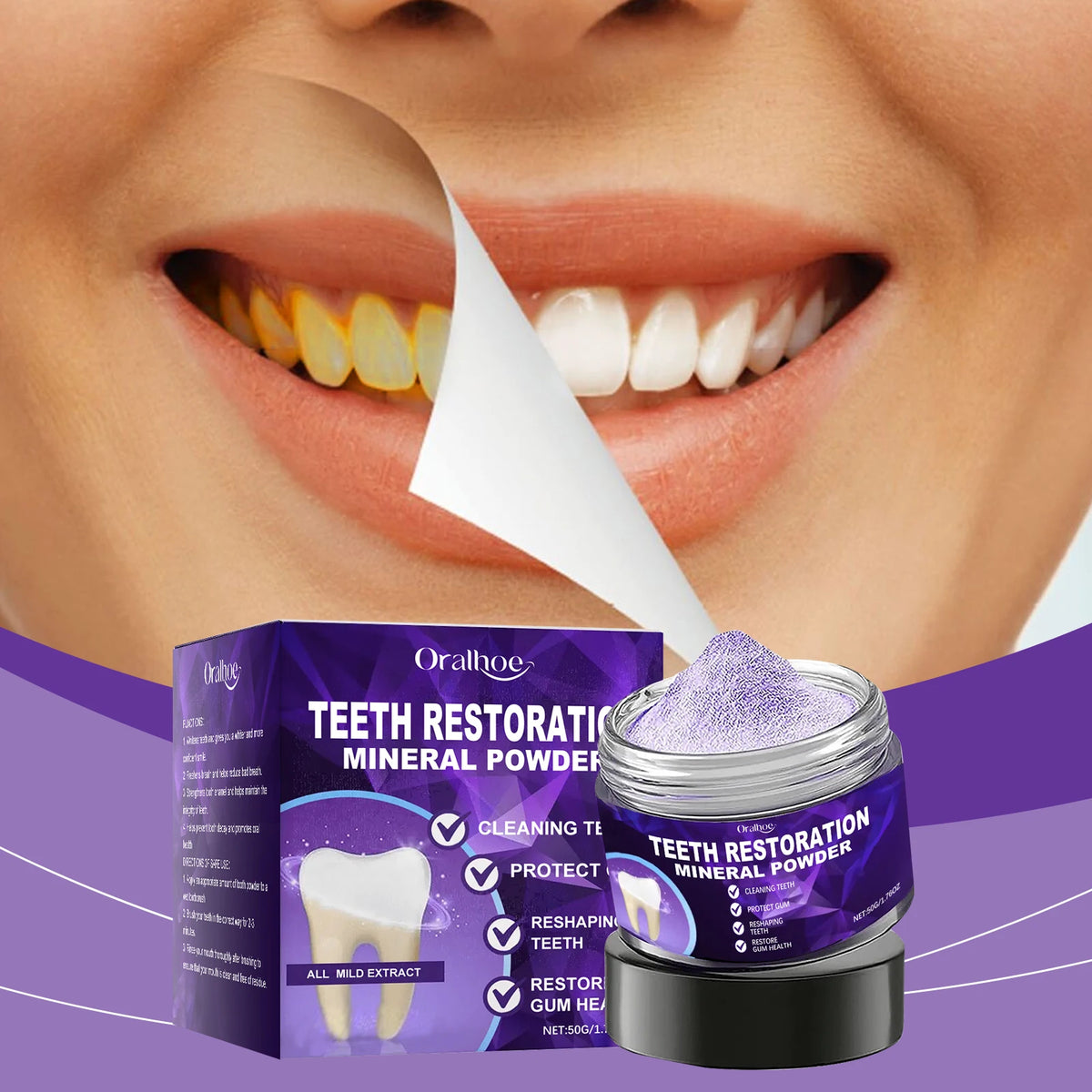 Purple Teeth Whitening and Enamel Restoration Powder