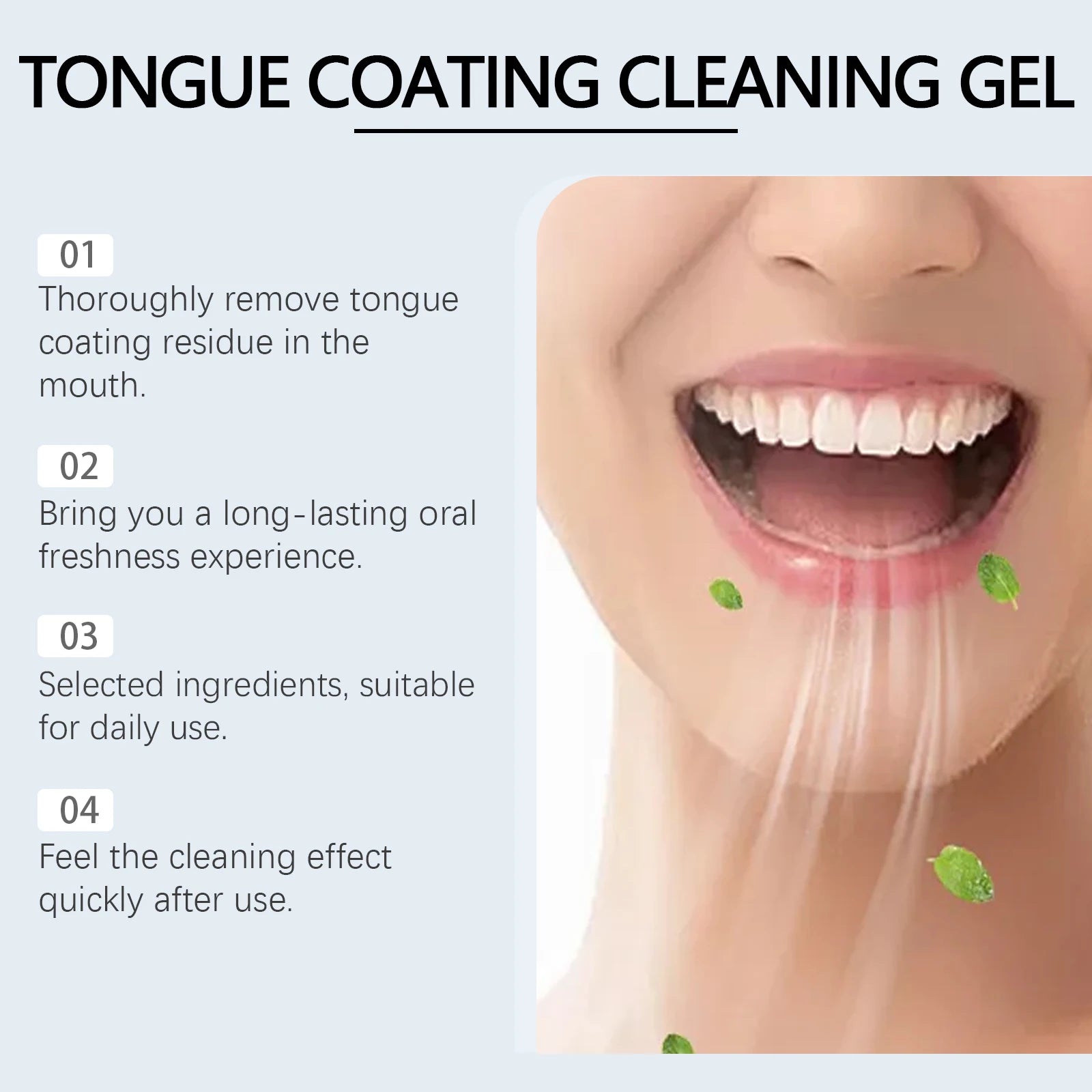 Tongue Cleaning Gel and Scraper Brush Kit for Fresh Breath - 12