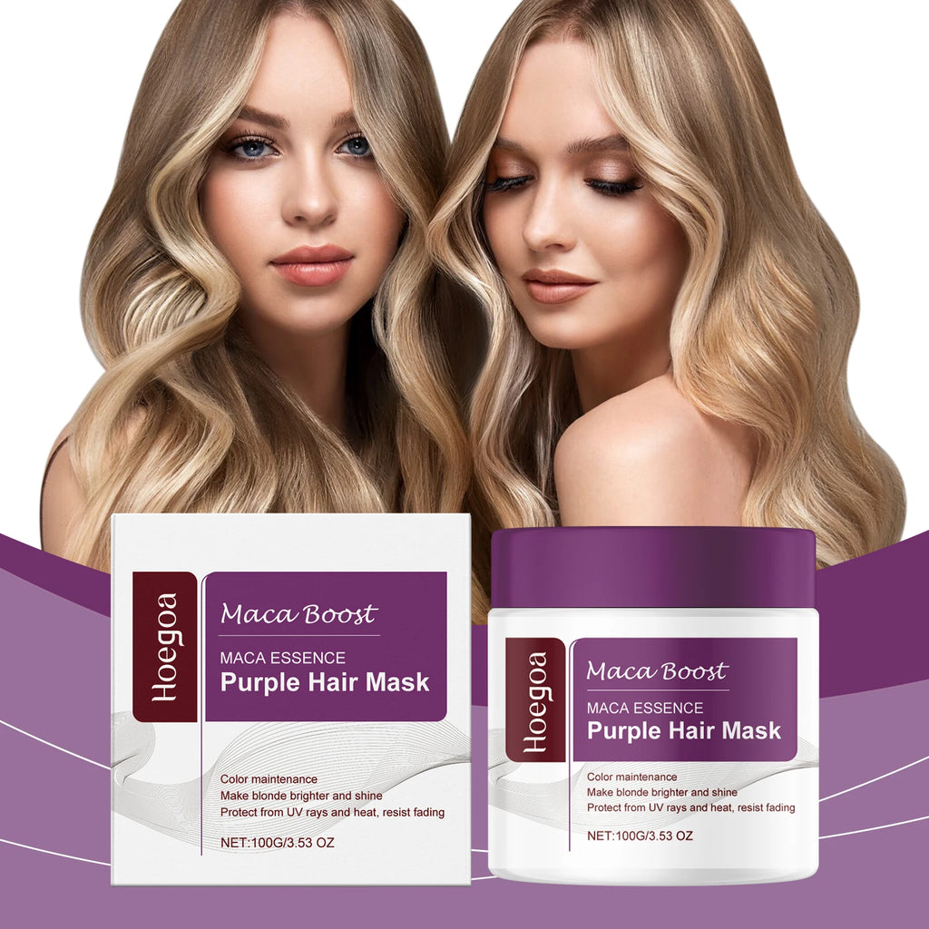 Purple Toning Hair Mask and Shampoo Set for Blonde Hair