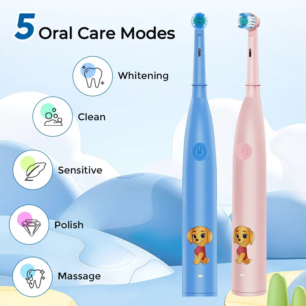 Rechargeable Rotating Electric Toothbrush for Kids