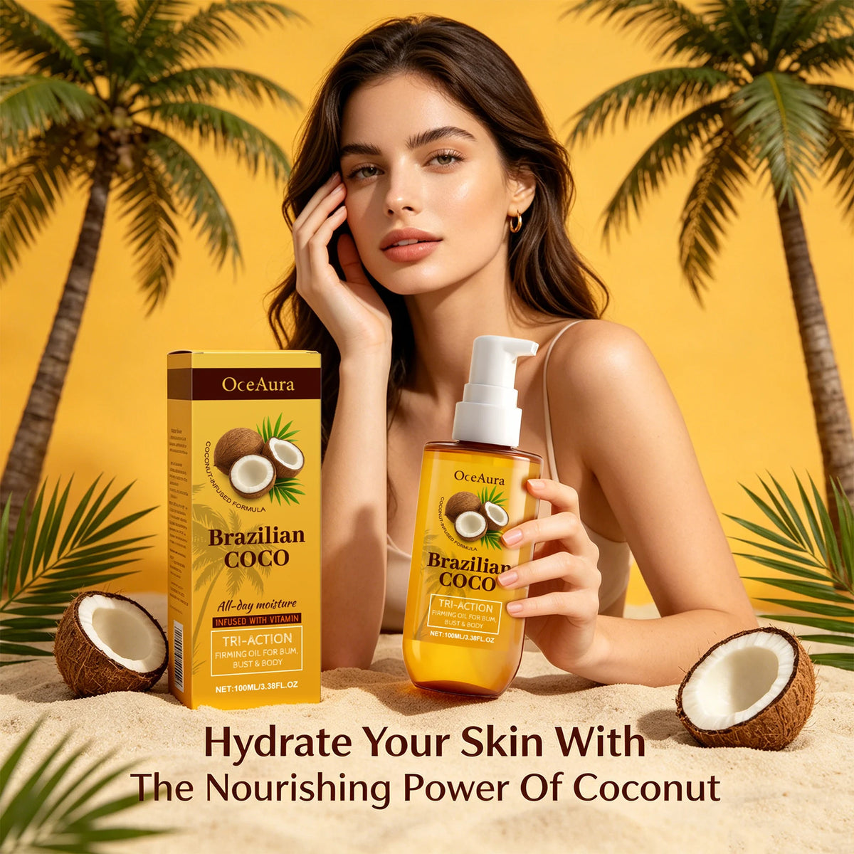 Coconut Firming and Hydrating Body Oil for Skin Elasticity