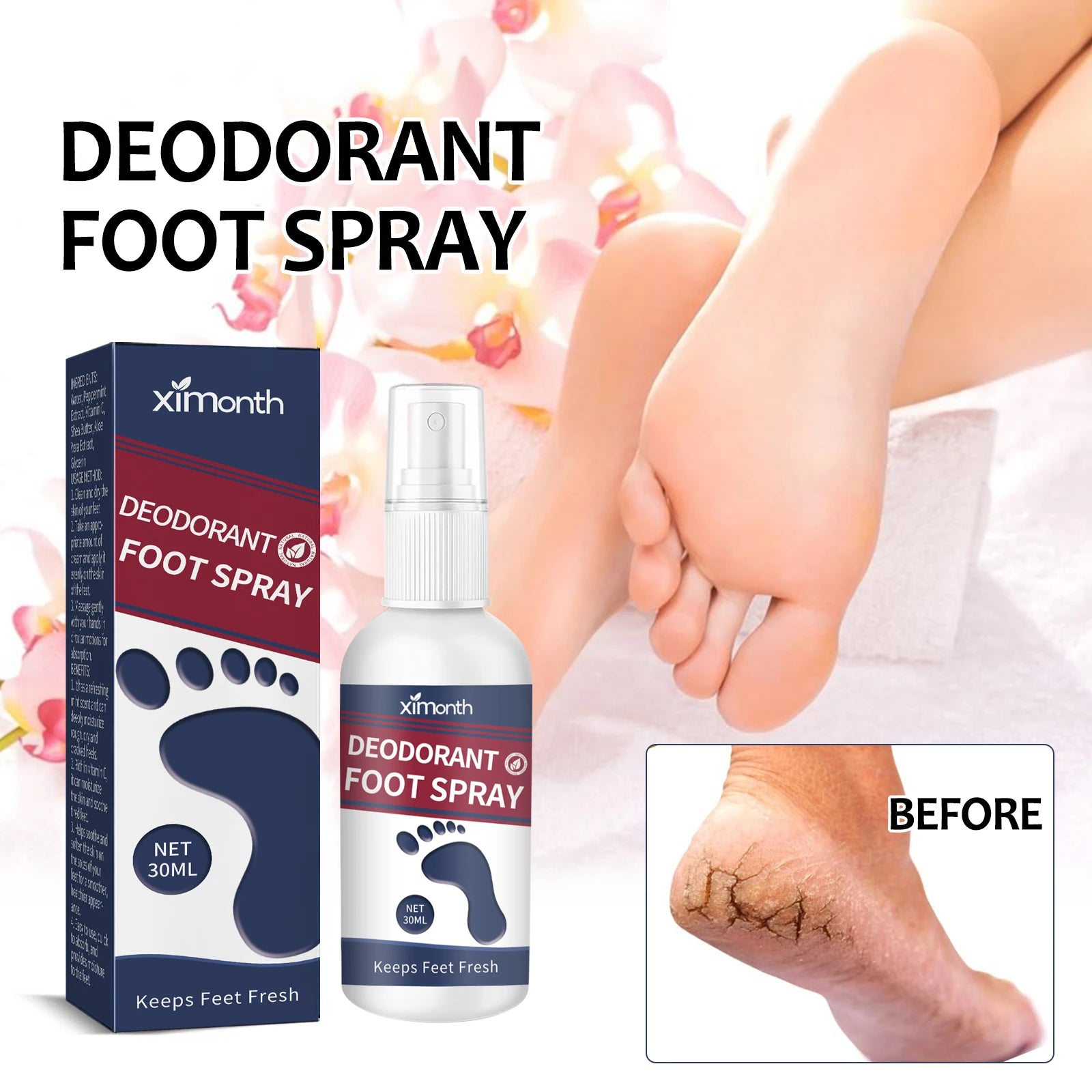 Refreshing Deodorant Foot Spray for Odor Removal and Hydration - 7
