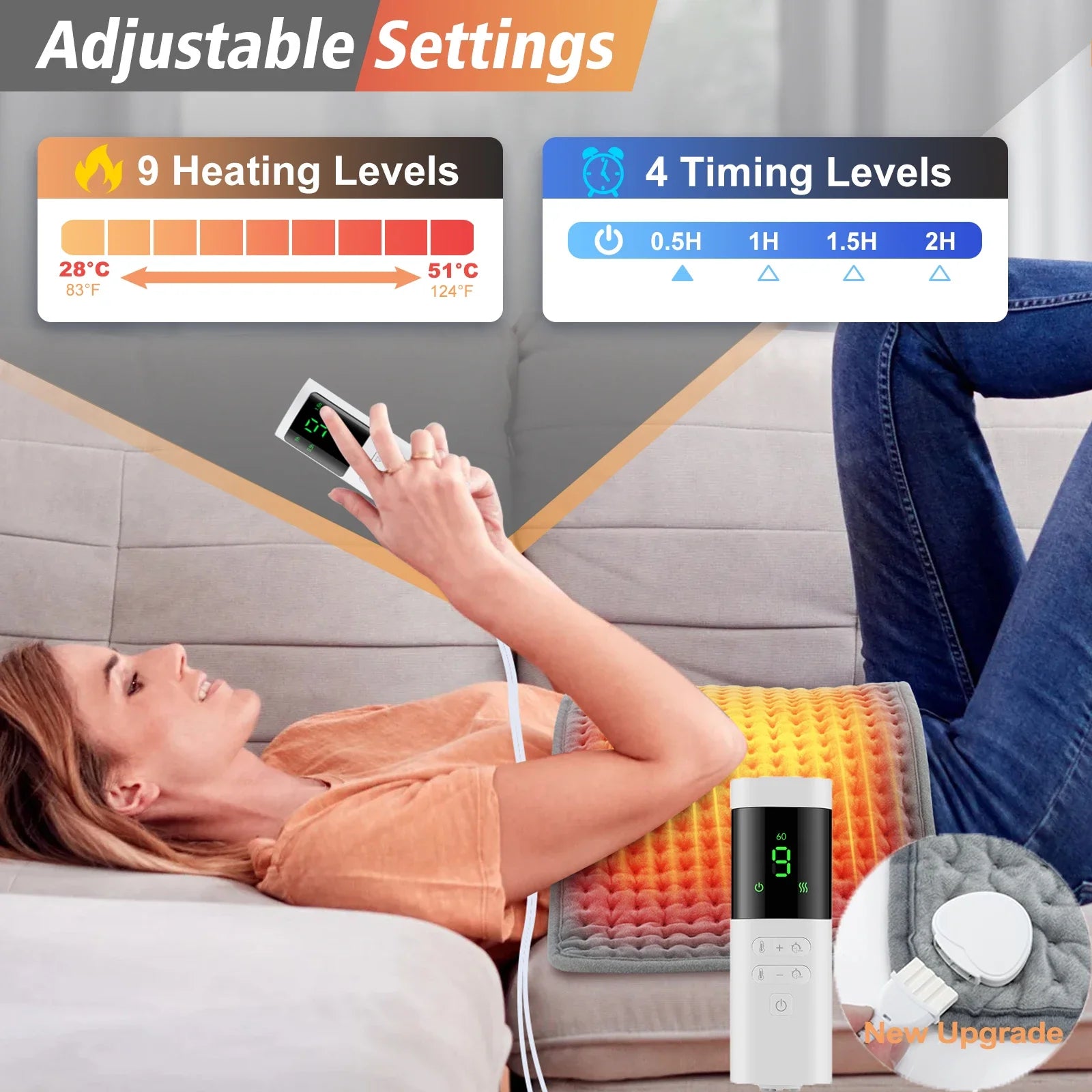 Adjustable Electric Heating Pad for Back and Body Pain Relief - 2