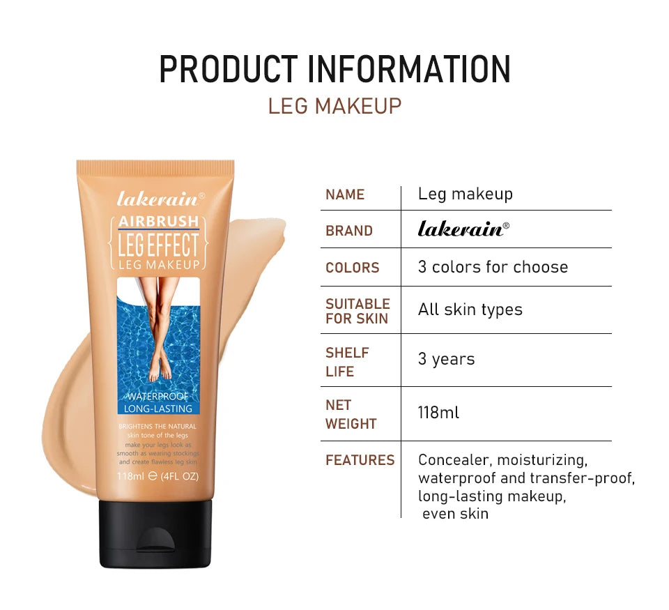 Waterproof Airbrush Leg Makeup Foundation with Applicator Glove