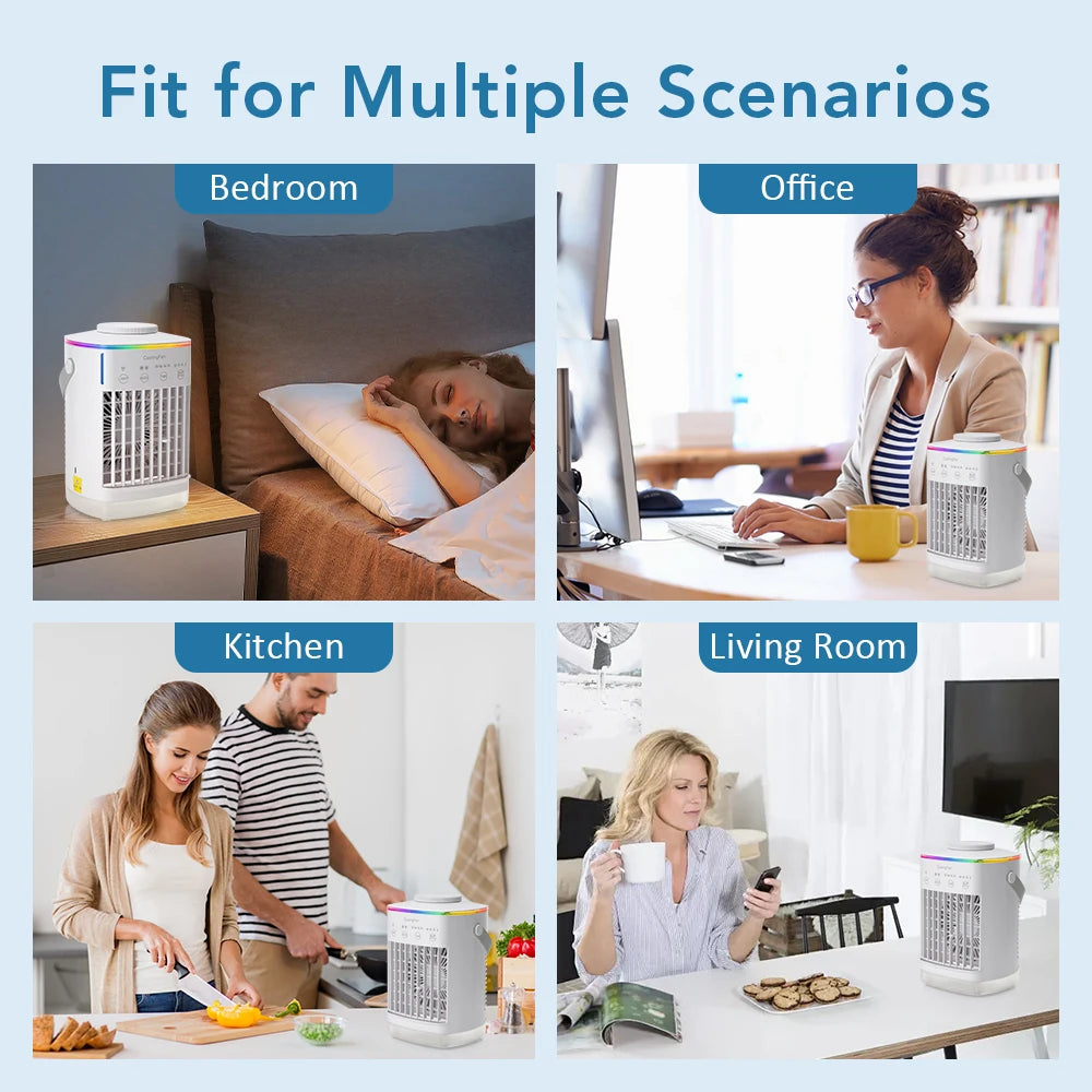 3-in-1 Portable Desktop Air Cooler and Humidifier Fan - 10