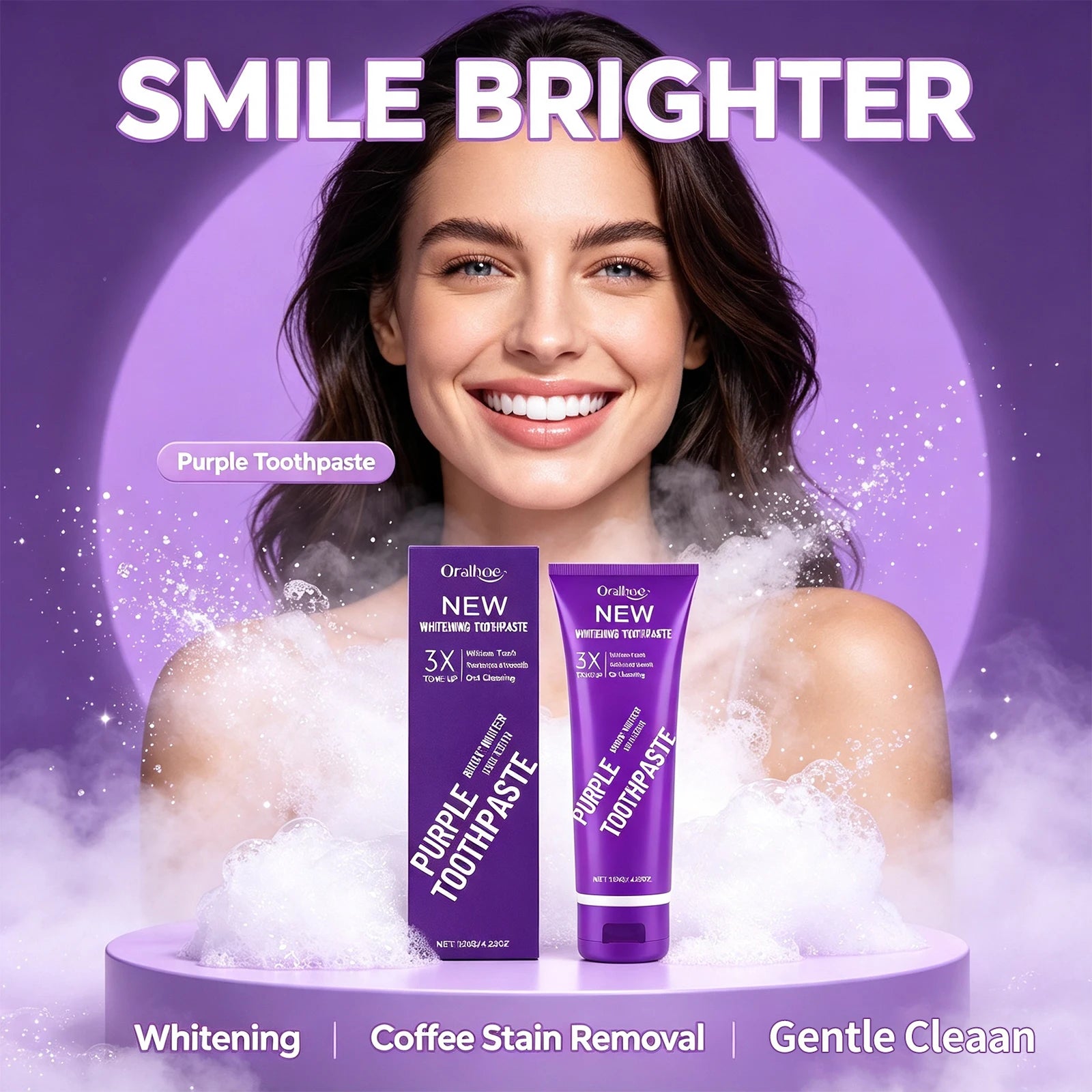 Purple Teeth Whitening Toothpaste for Stain Removal - 6