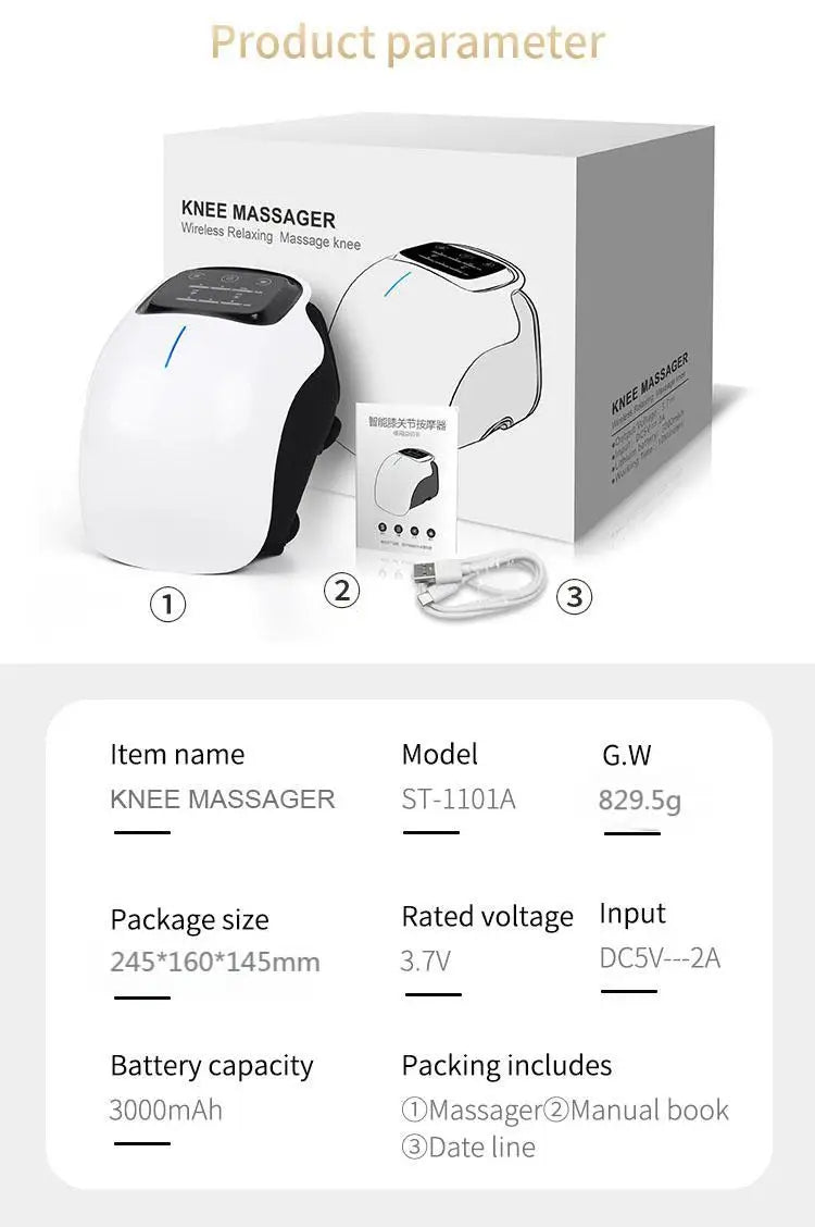 Portable 3-in-1 Cordless Knee Massage Device