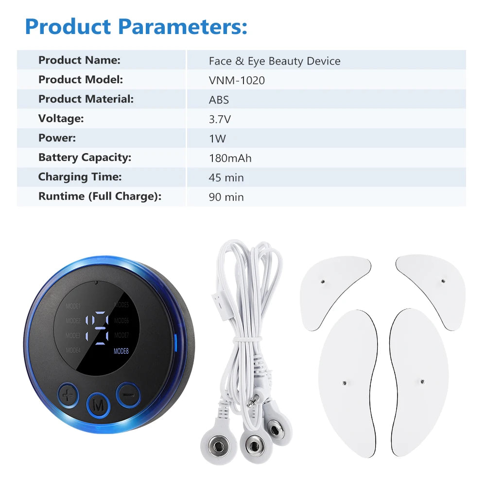 Electric Facial and Eye Massage Device with 8 Modes