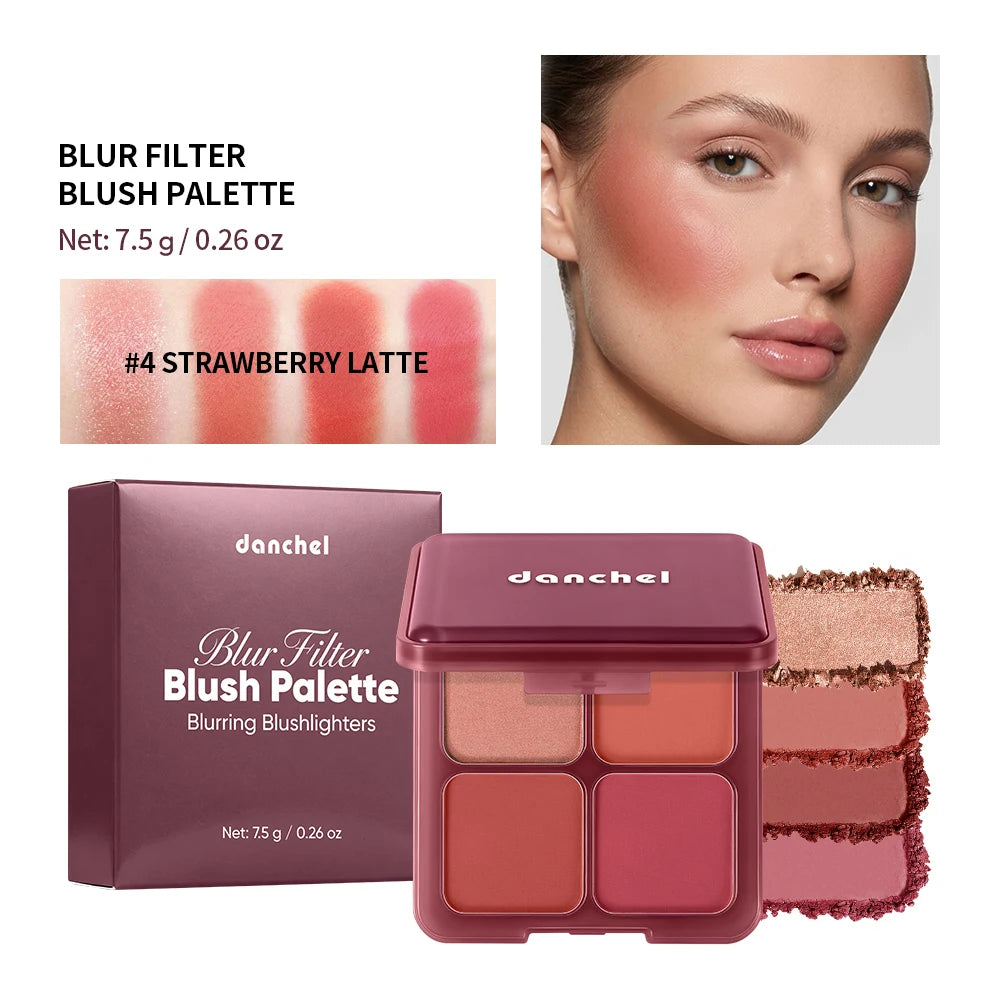 4-Shade Soft Blur Face Blush Palette - 21
