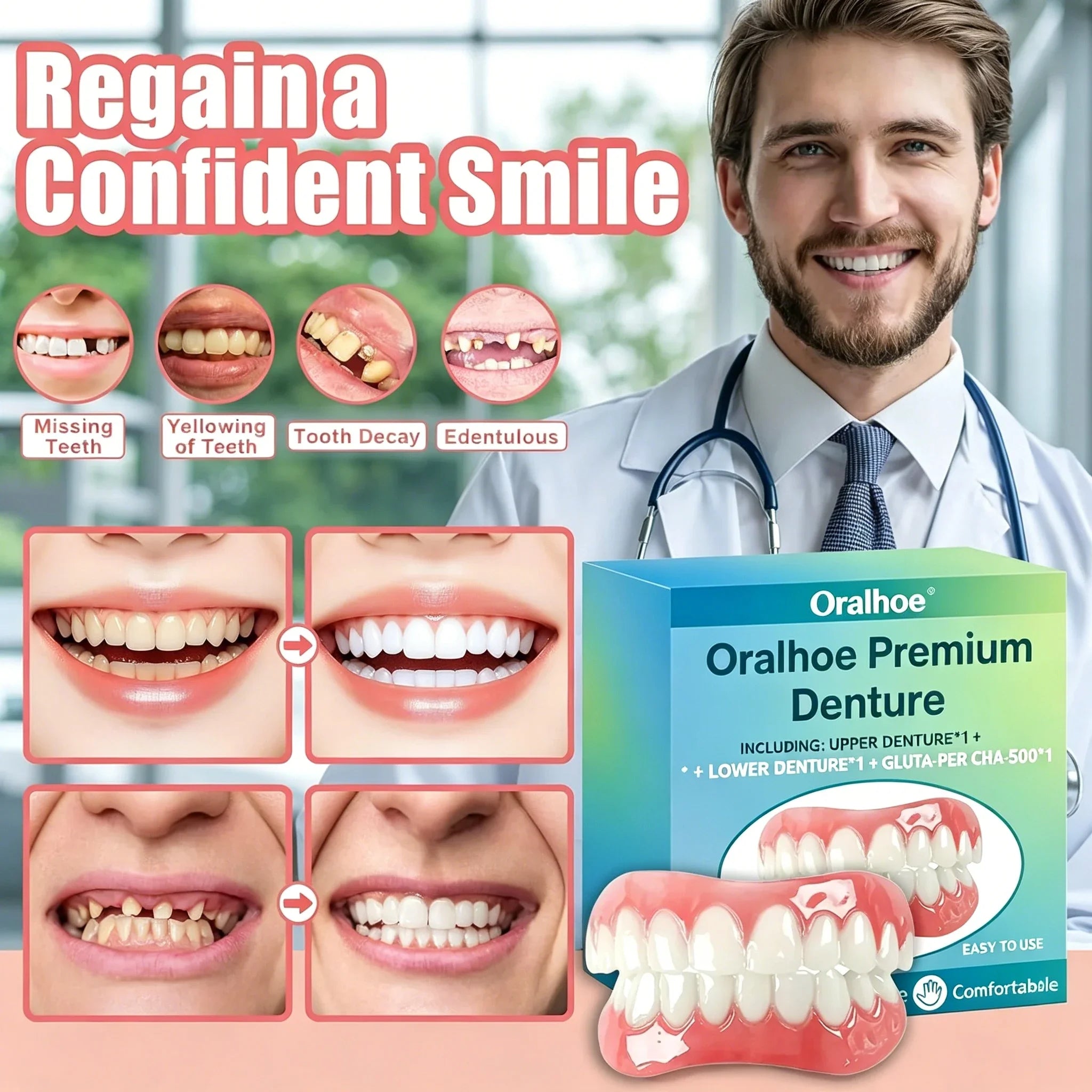 Adjustable Cosmetic Denture Set for Instant Smile Enhancement - 7