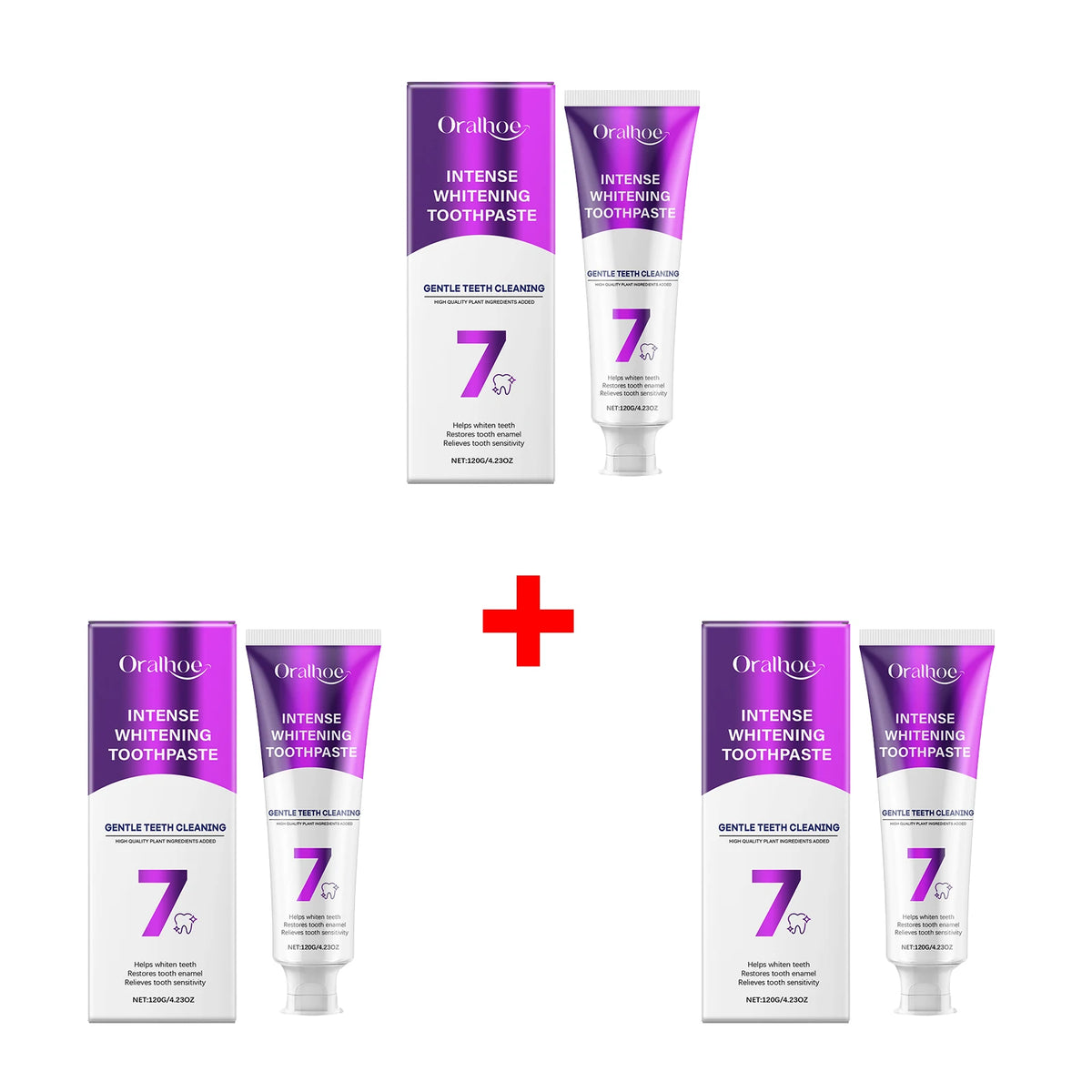Intense Whitening Toothpaste for Stain Removal and Enamel Repair