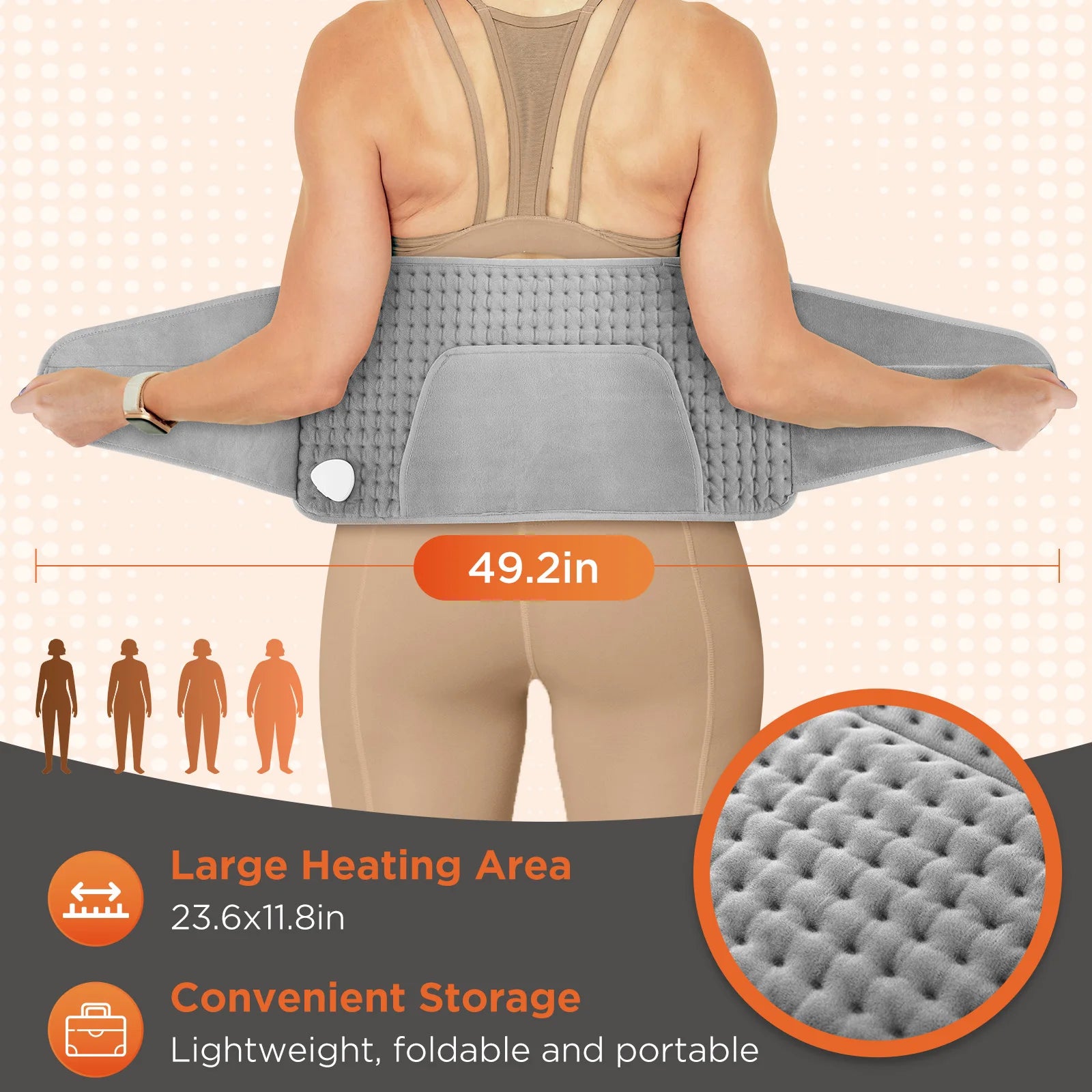 Electric Heated Waist Wrap with Hand Pockets - 13