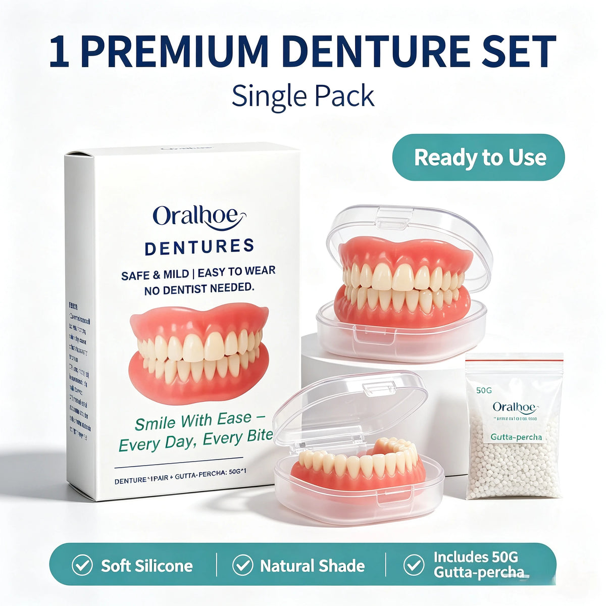 Adjustable Cosmetic Denture Set for Instant Smile Restoration