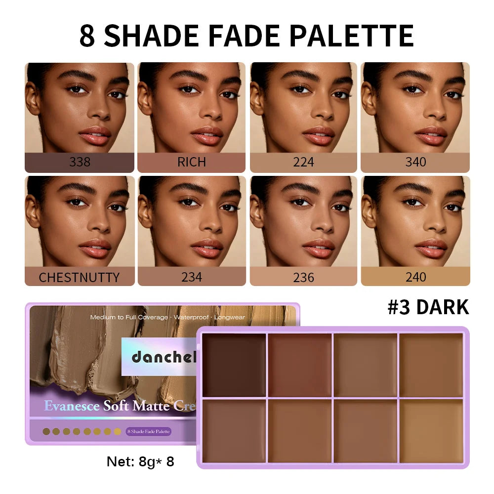 8-Shade Full Coverage Cream Concealer and Contour Palette - 20