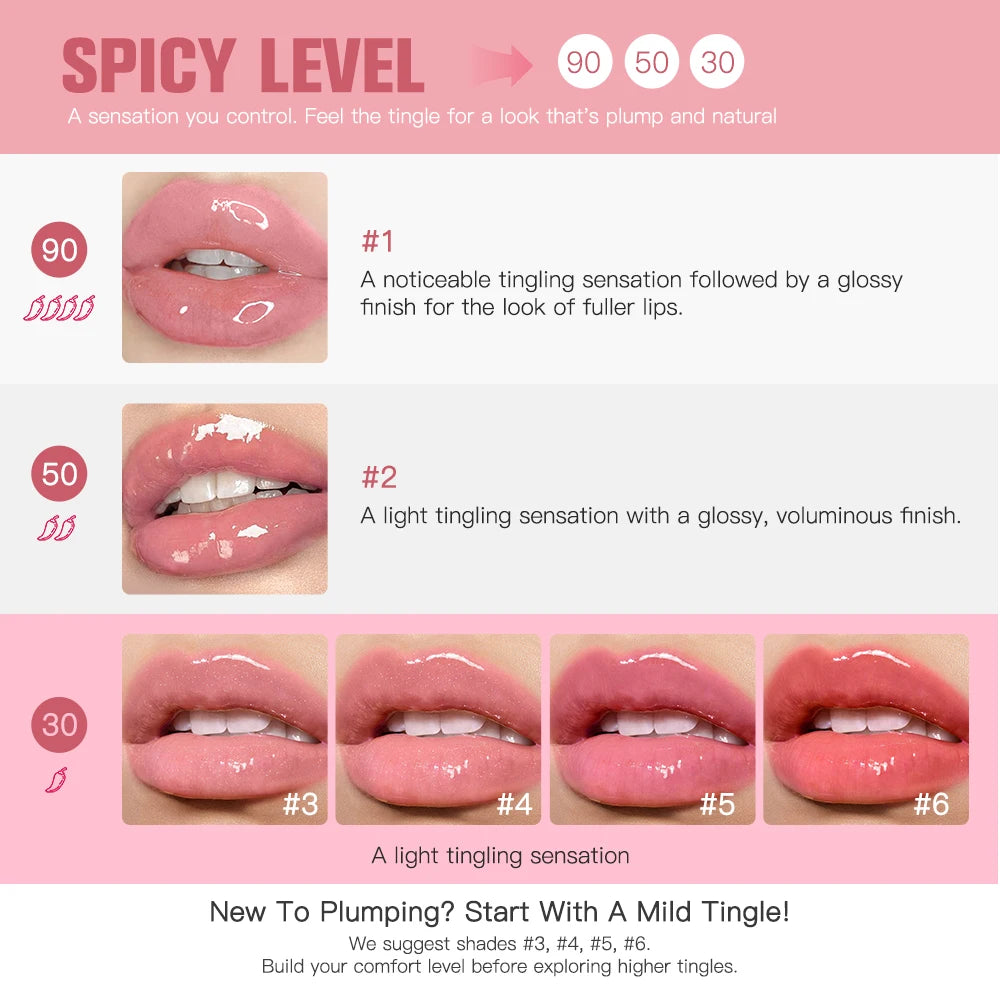 Instant Hydrating Lip Plumper Gloss for Fuller Looking Lips
