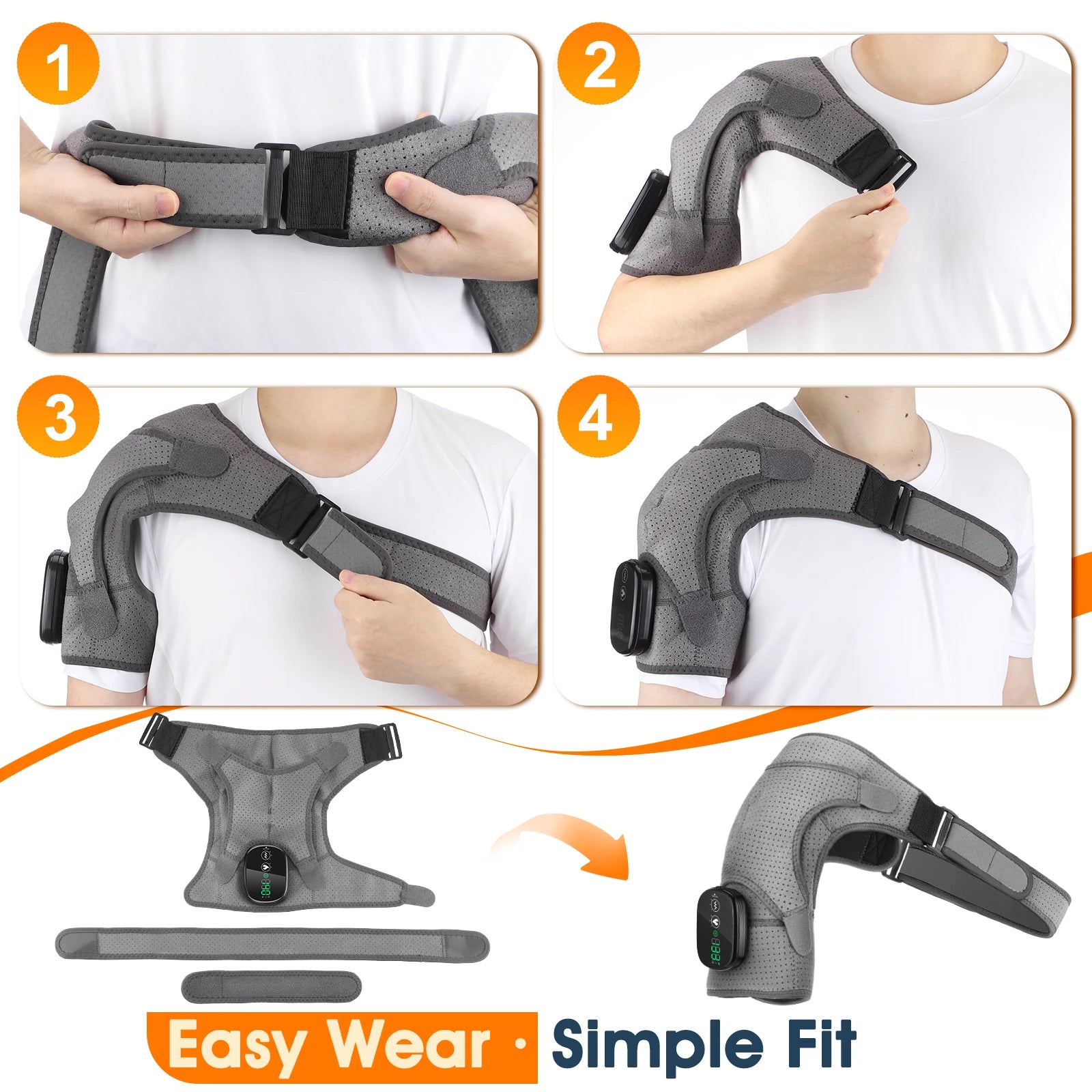 Cordless Heated Shoulder Massager with Vibration - 14
