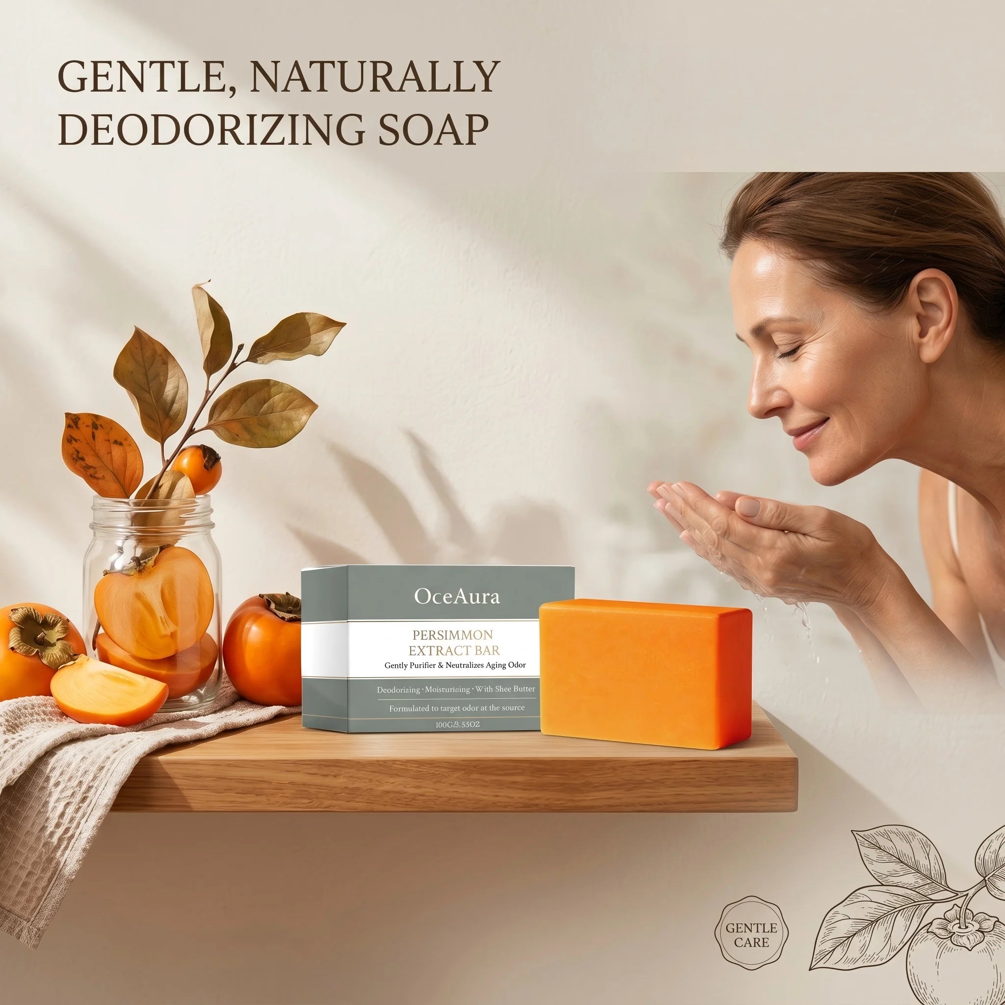 Persimmon Extract Deodorizing Body Soap for Aging Odor - 5