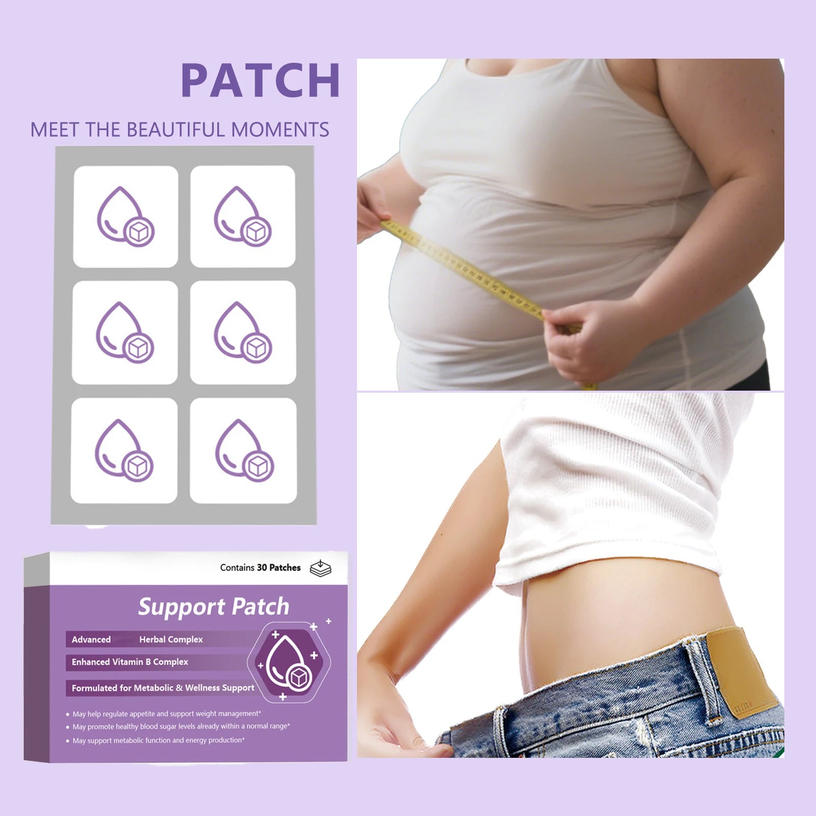 30-Piece Herbal Weight Management and Metabolism Support Patches - 1
