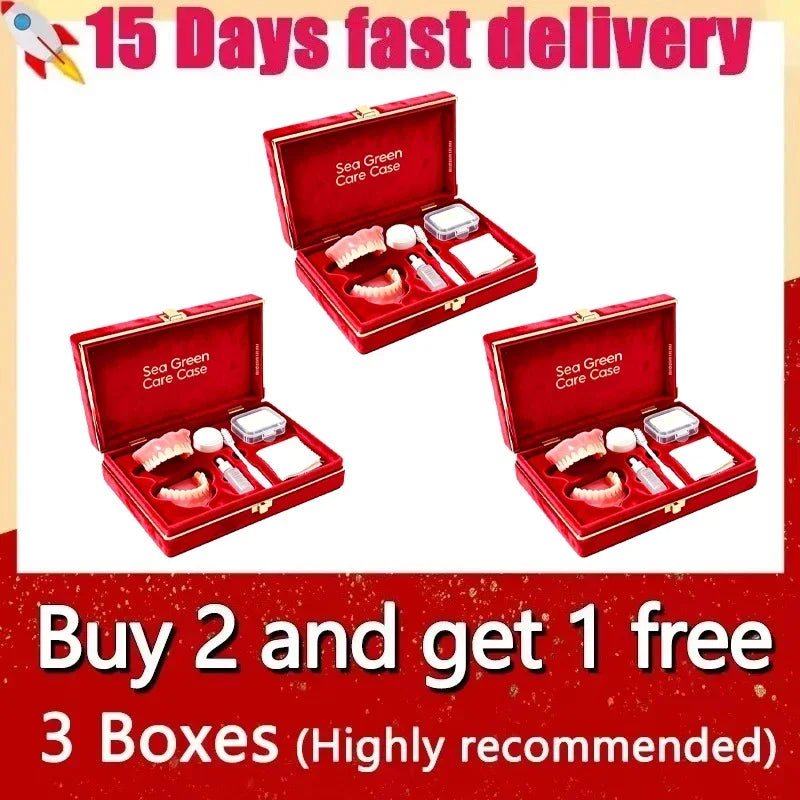 Full Mouth Silicone Denture Set with Storage and Cleaning Kit
