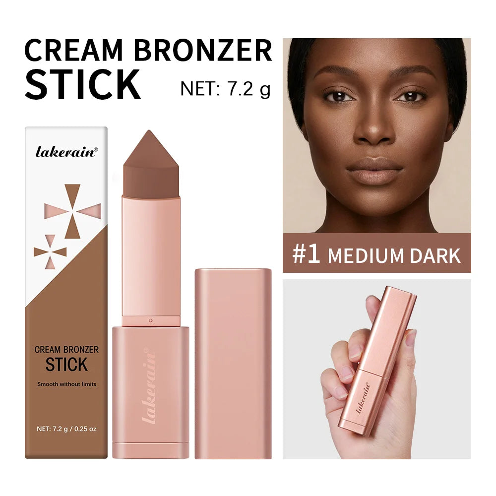 Cream Bronzer Stick for Seamless Face Contouring and Sculpting