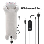 USB Heated Cat Plush Pillow for Pain Relief and Relaxation