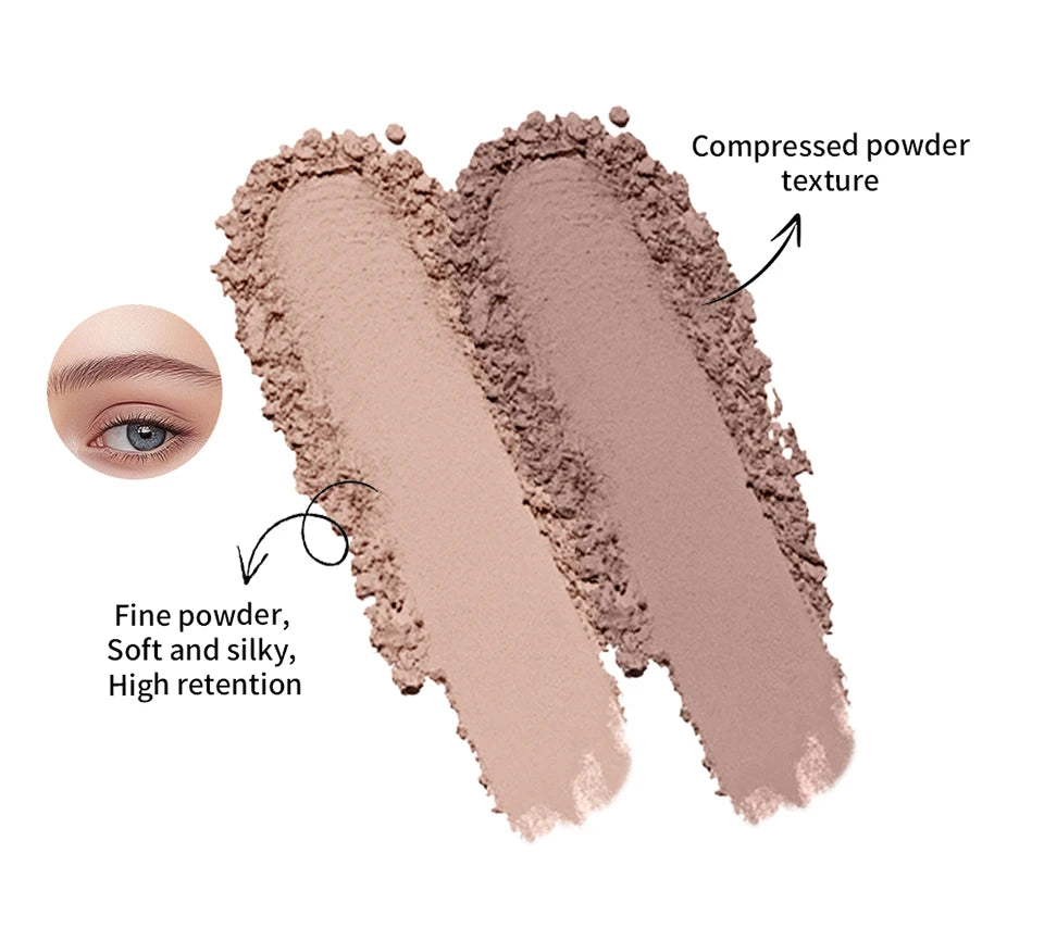 Dual-Tone Eyebrow Powder Palette with Grooming Brush