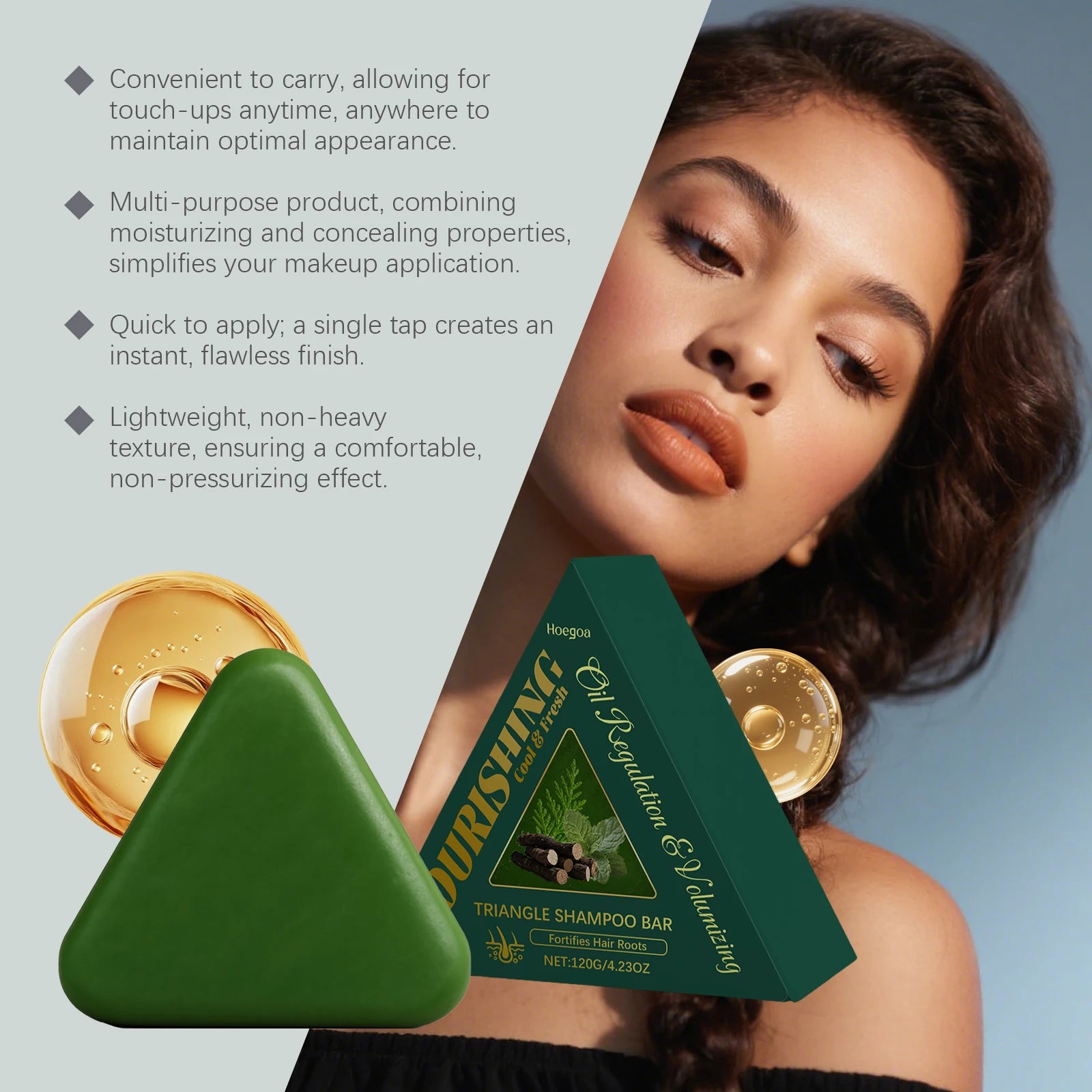 Herbal Triangle Hair Growth and Oil Control Shampoo Bar - 12