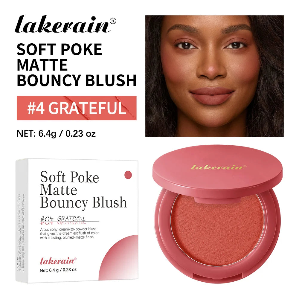 Matte Cream-to-Powder Bouncy Blush for Natural Face Flush