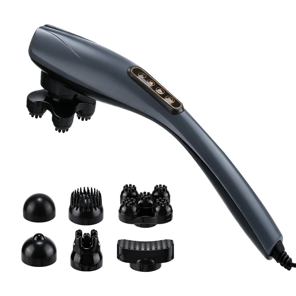 Electric Handheld Percussive Body Massager with 6 Attachments