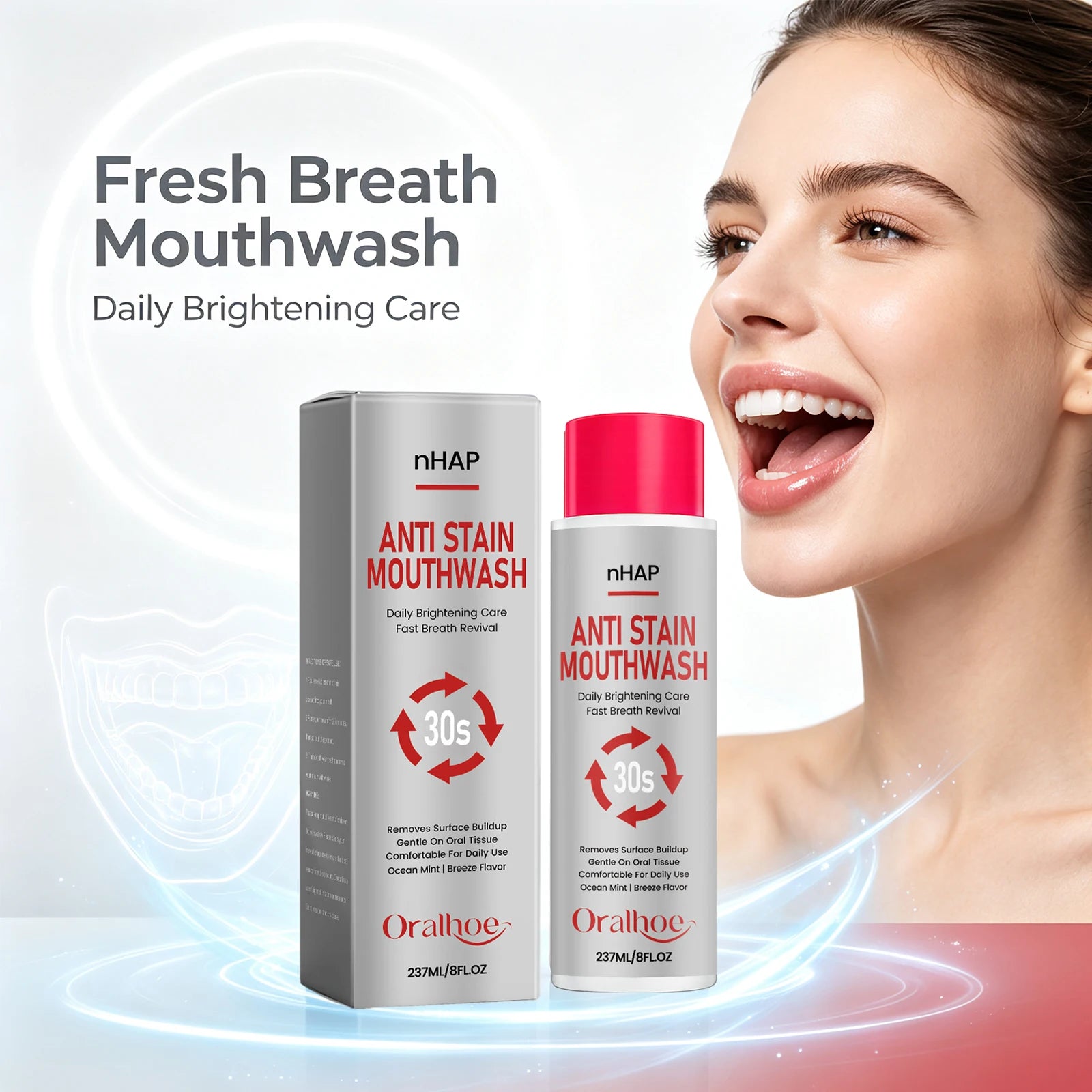 Alcohol-Free Anti-Stain Teeth Whitening Mouthwash - 3