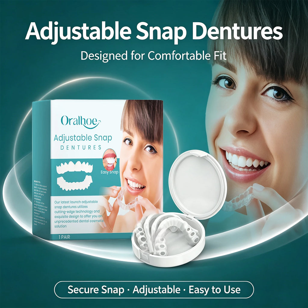 Adjustable Snap-On Dentures for Missing Teeth Repair