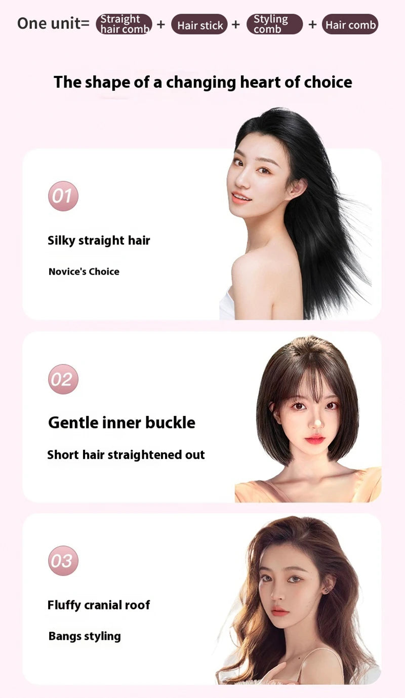 Fast-Heating Ionic Hair Straightening Brush for Frizz-Free Styling - 19