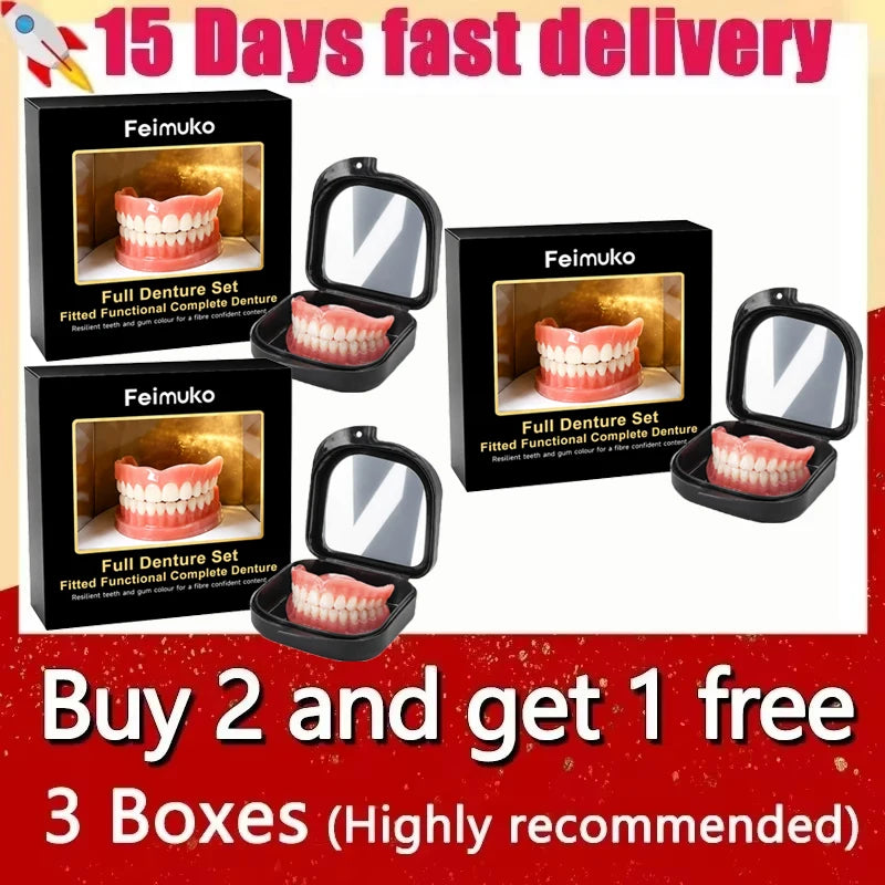 Full Arch Silicone Dentures for Natural Smile and Oral Comfort