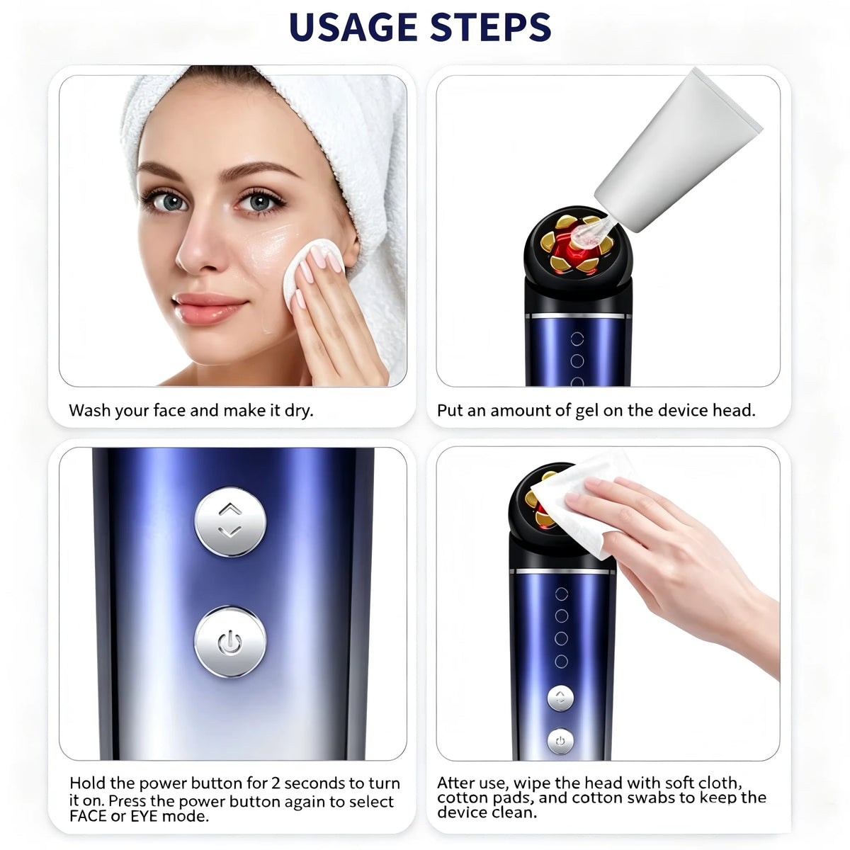 3-in-1 LED Facial Massager for Skin Tightening and Rejuvenation