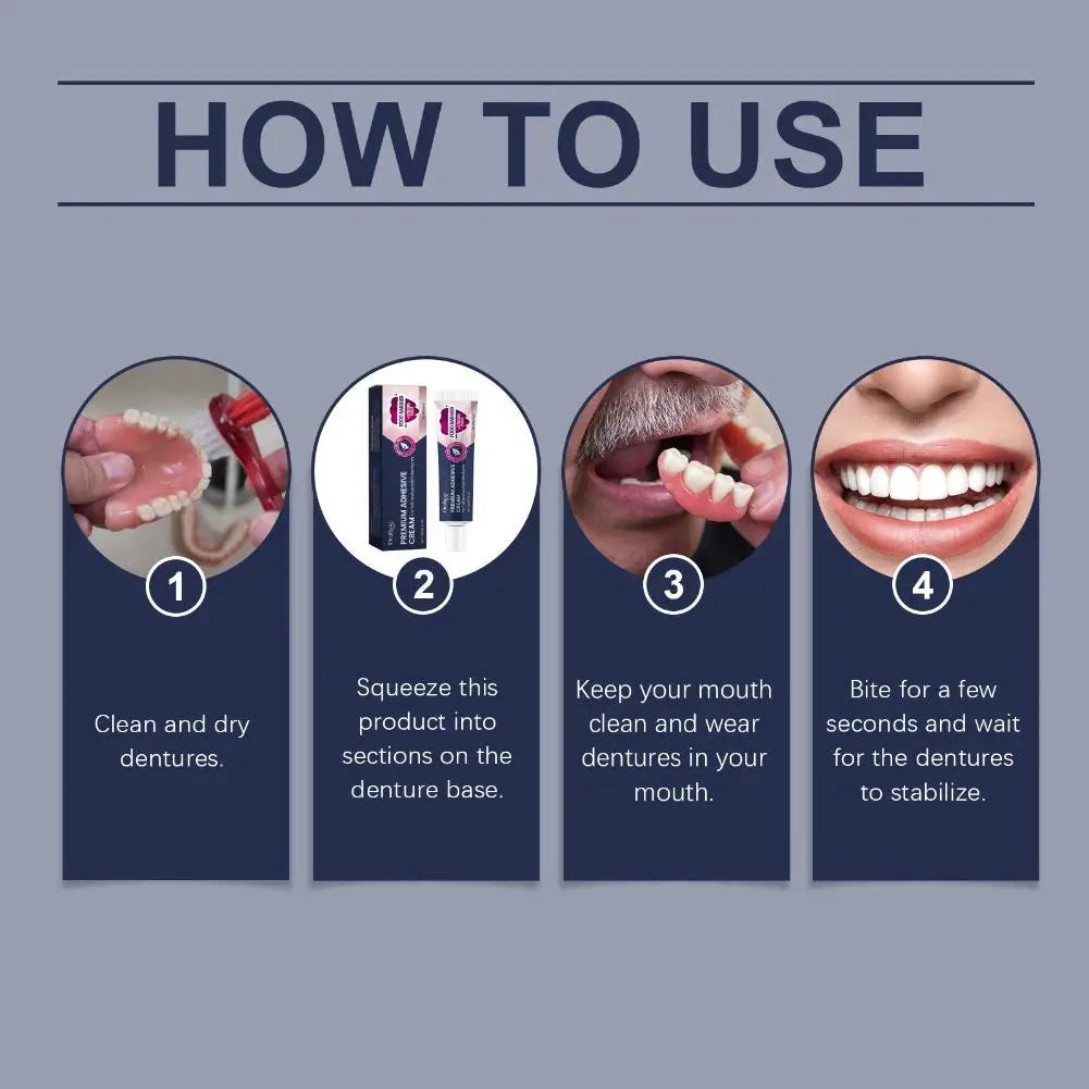 Strong Hold Denture Adhesive Cream with Food Barrier Protection