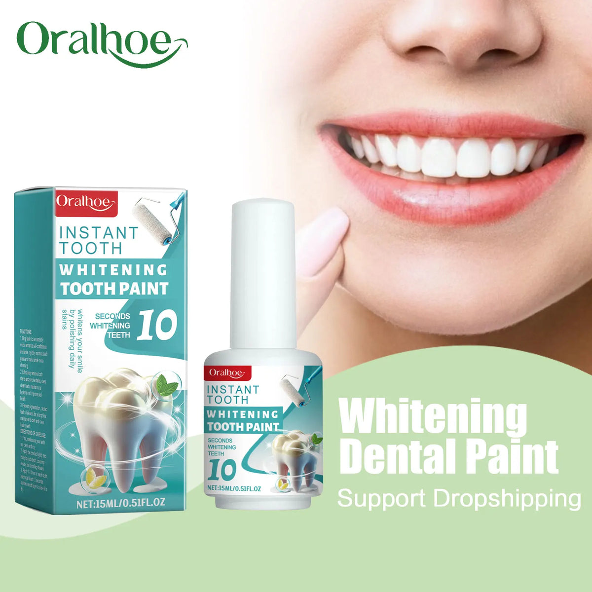 Instant Teeth Whitening Paint for Dental Stains and Brightening