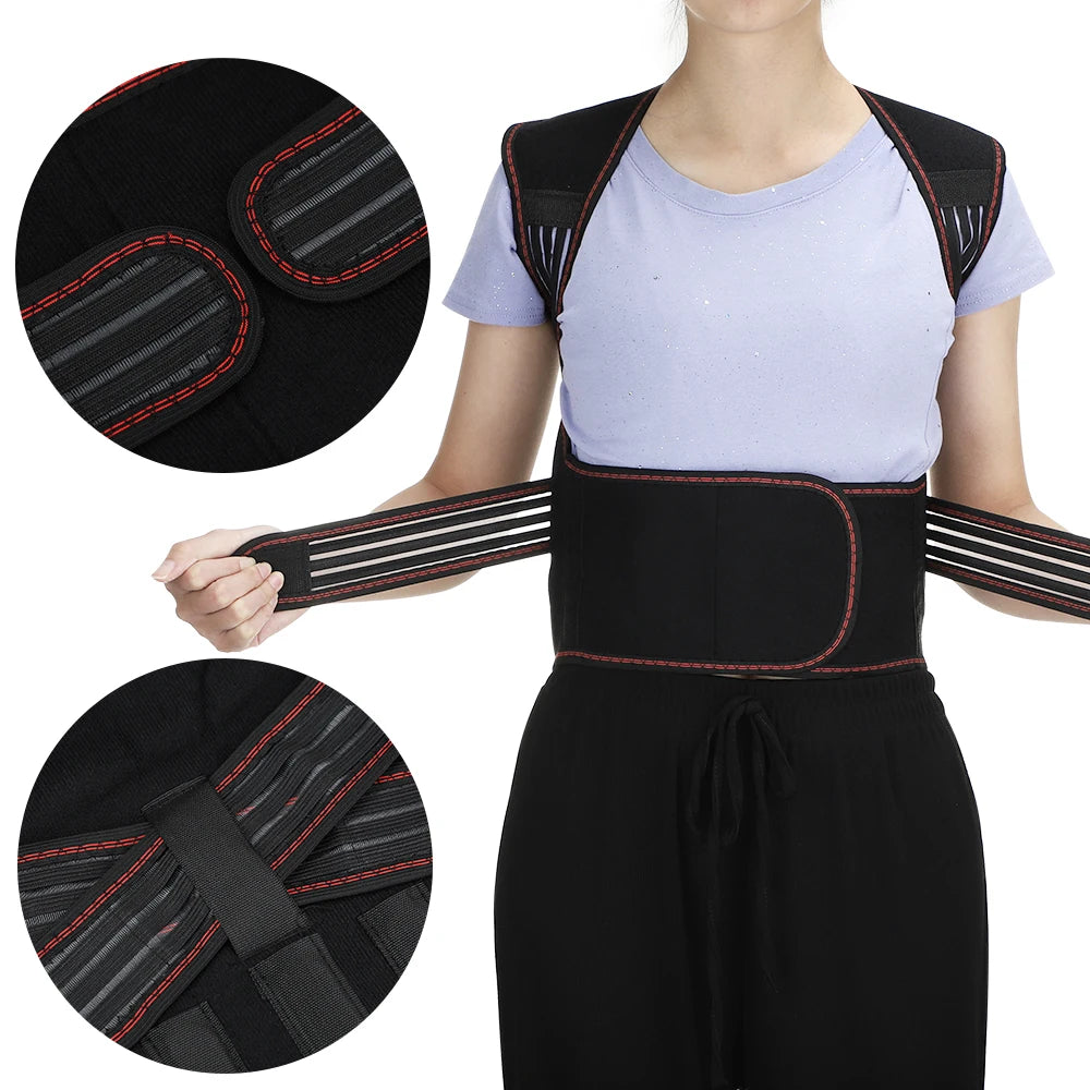 Self-Heating Tourmaline Magnetic Back and Shoulder Support Brace