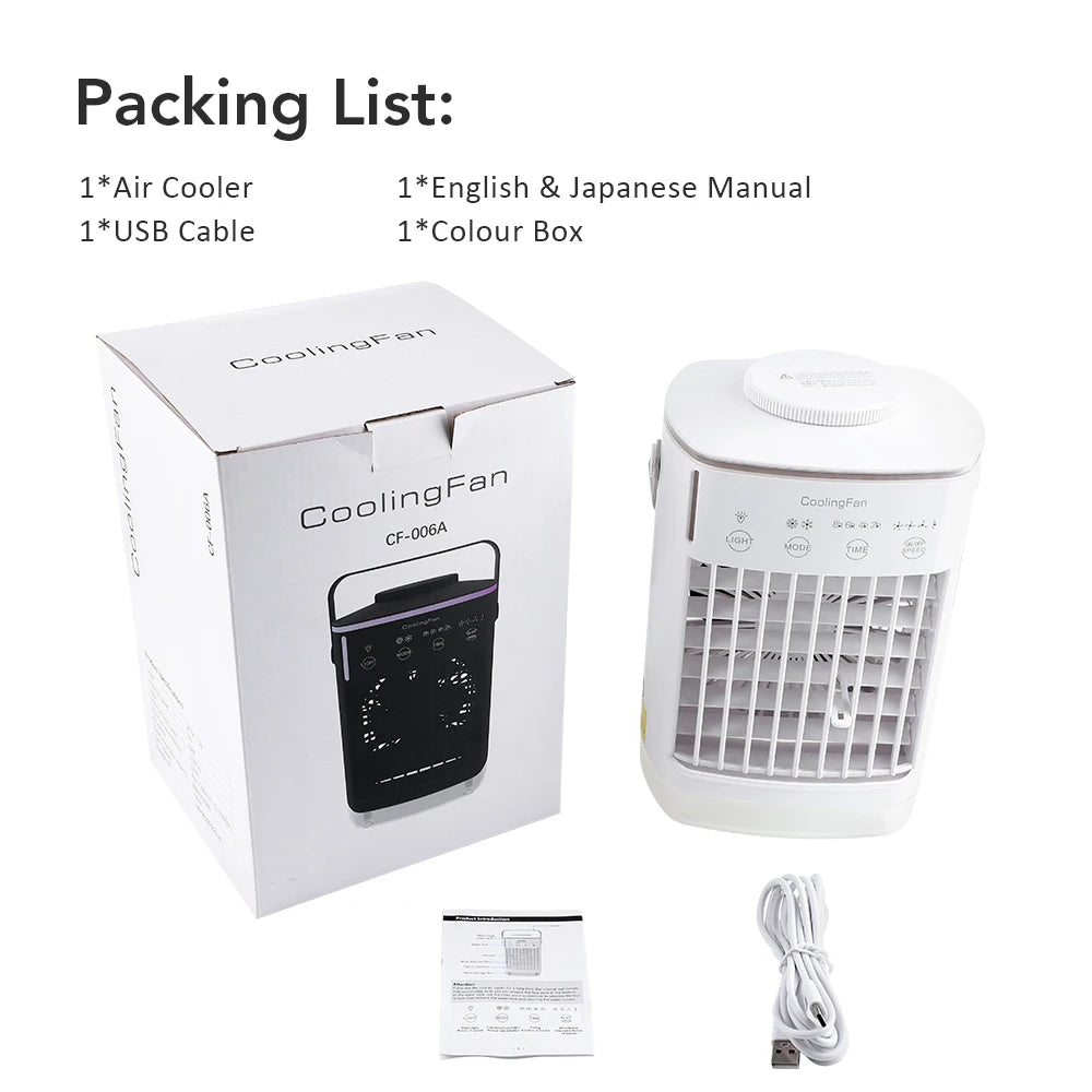 3-in-1 Portable Desktop Air Cooler and Humidifier Fan