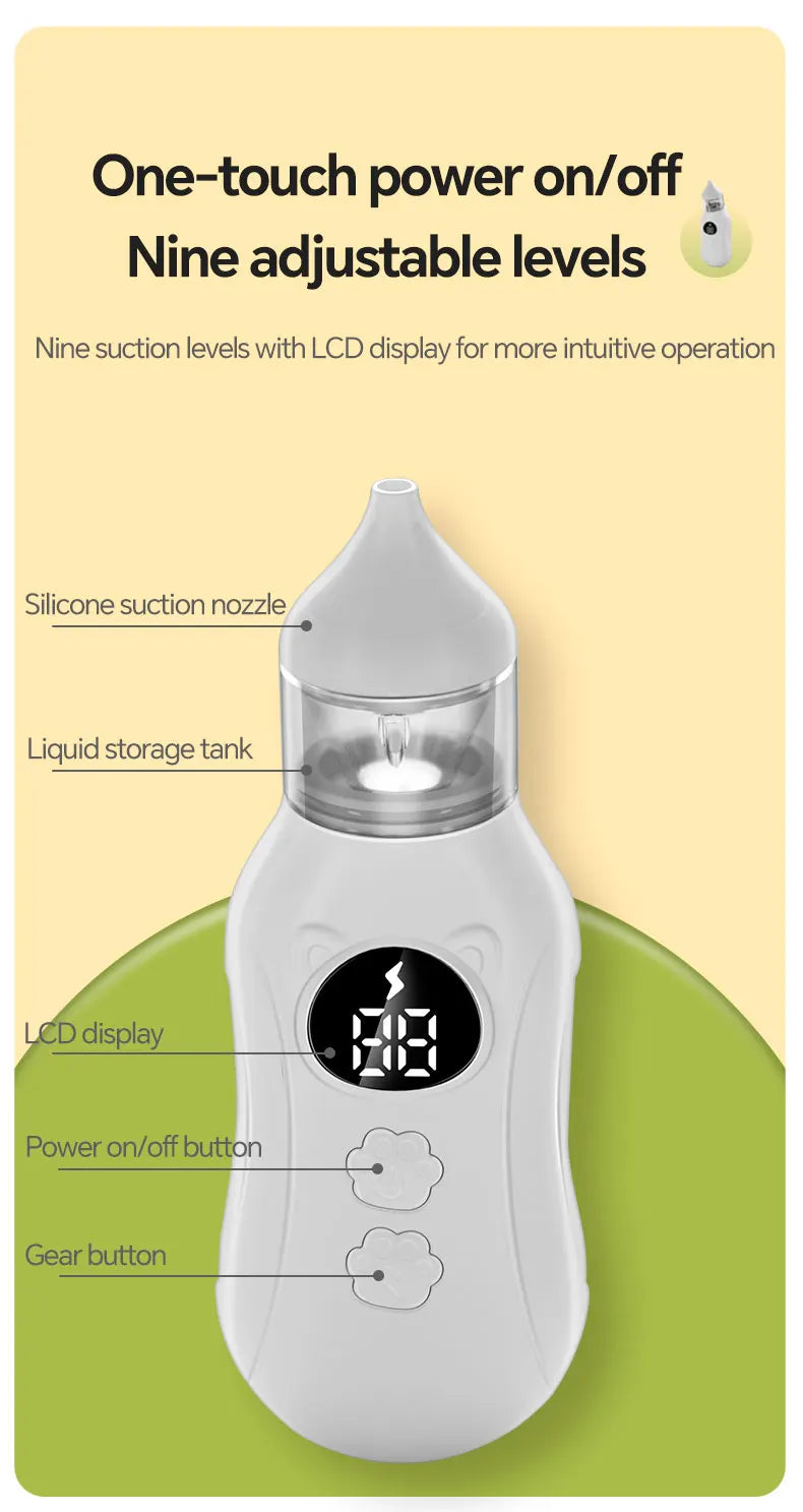 Electric Baby Nasal Aspirator with 9 Suction Levels