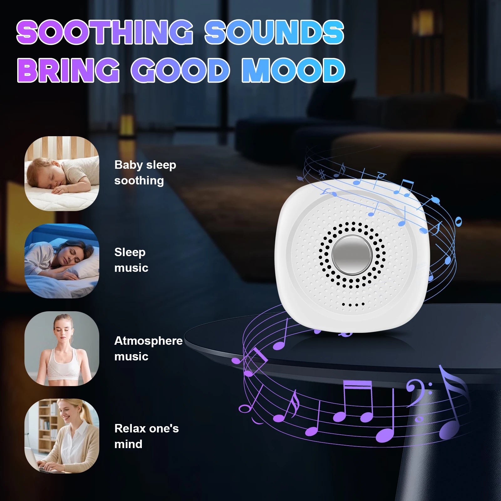 Portable White Noise Sound Machine for Sleep and Travel - 12