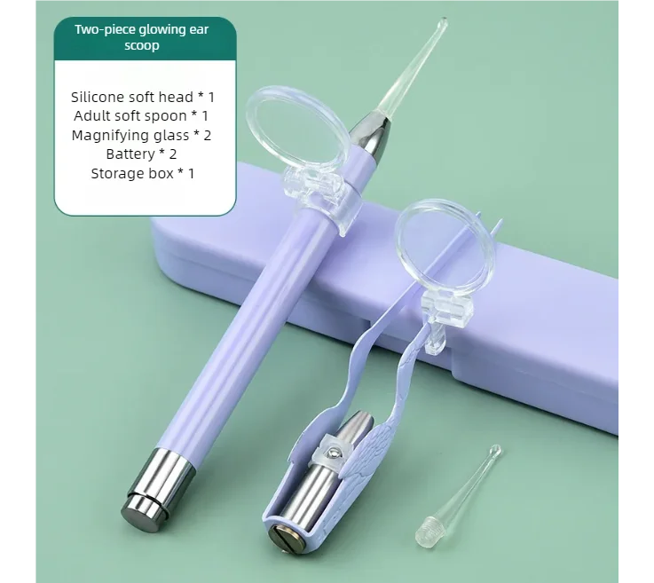 LED Illuminated Ear Wax Removal Tool Set with Storage Case