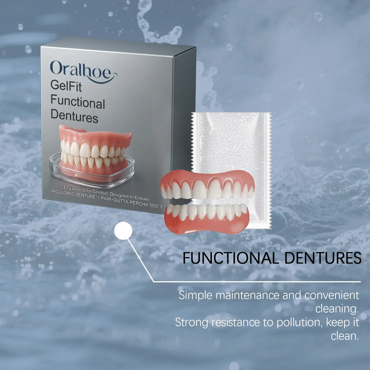 Temporary Cosmetic Denture Kit for Missing Teeth and Gaps
