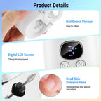 Electric Automatic Nail Clipper with Magnifier and LED Light