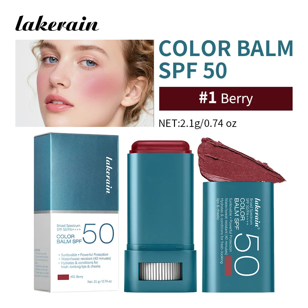 SPF 50 Tinted Sunscreen Blush Stick for Glowing Cheeks - 28
