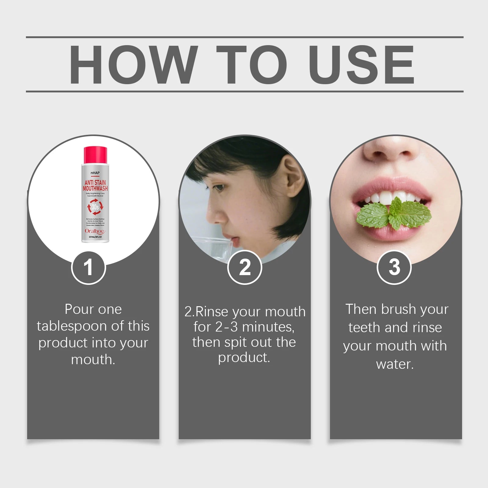Alcohol-Free Anti-Stain Teeth Whitening Mouthwash - 12
