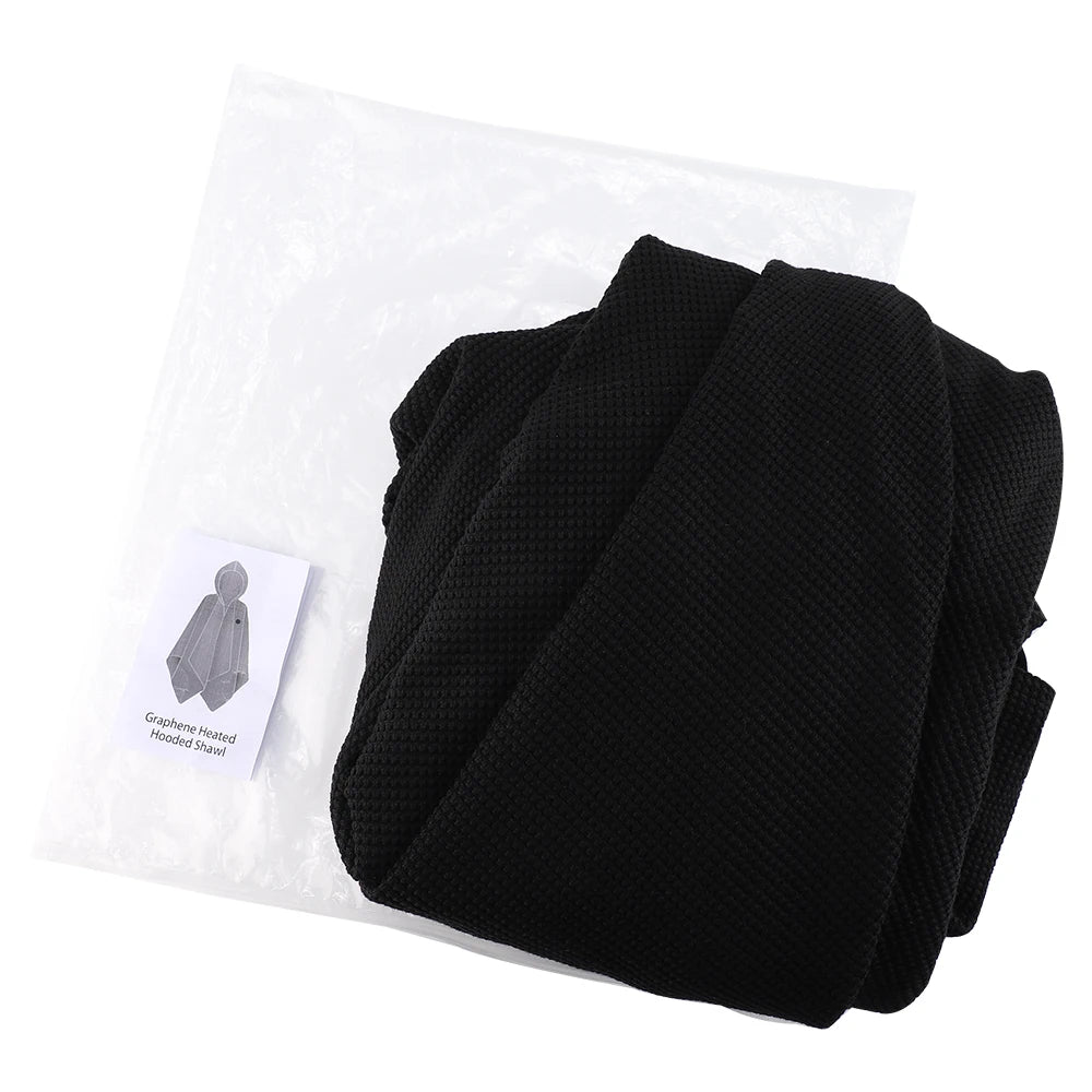 USB Heated Hooded Shawl Wearable Graphene Blanket