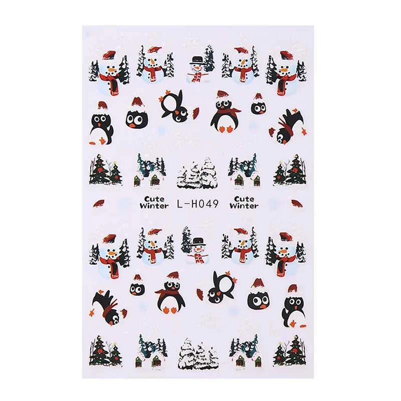 3D Christmas Cartoon Nail Art Sticker Decals