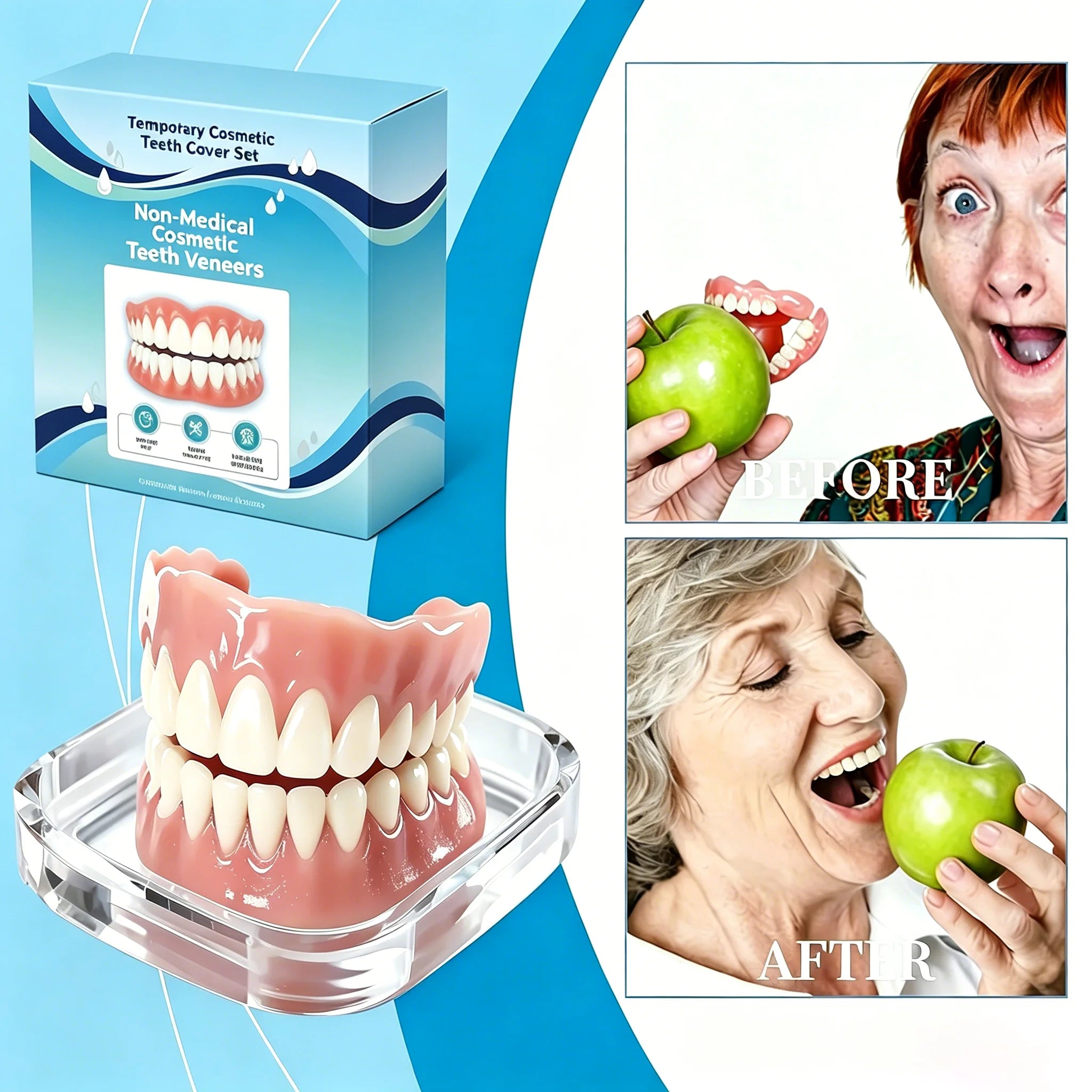Adjustable Temporary Cosmetic Teeth Veneer Set - 1