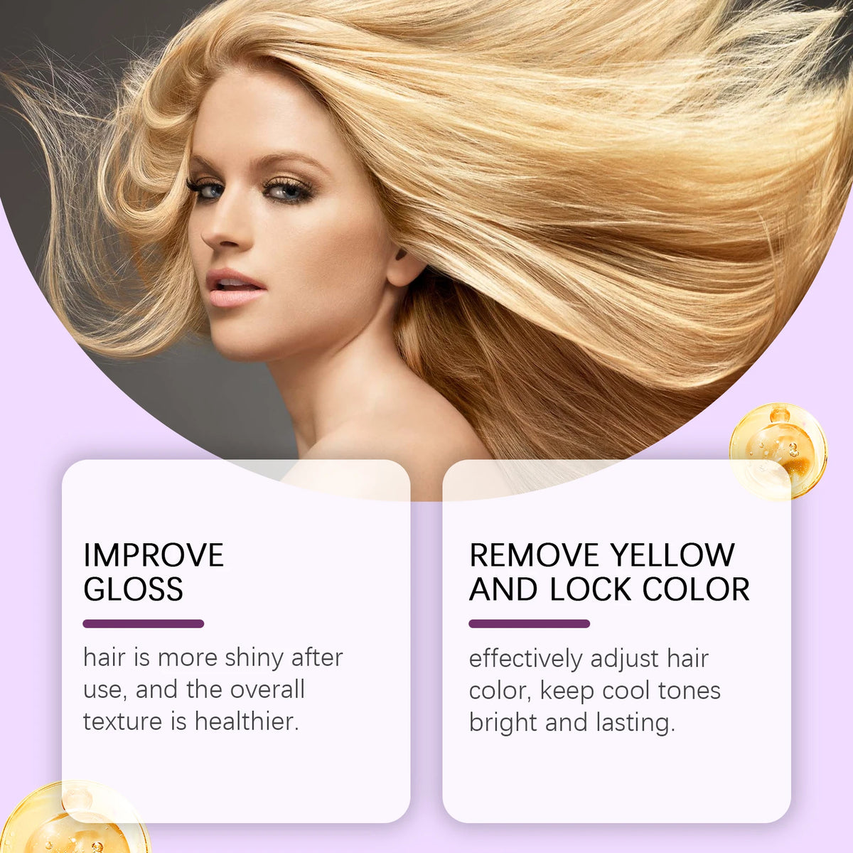 Purple Toning Hair Mask and Shampoo Set for Blonde Hair
