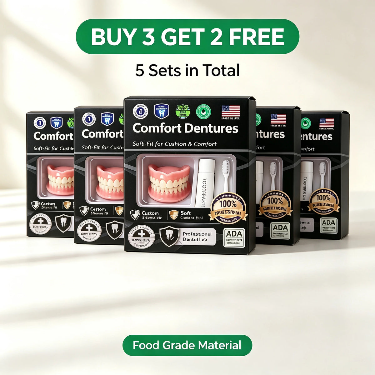 Comfort Fit Moldable False Teeth Set for Instant Smile